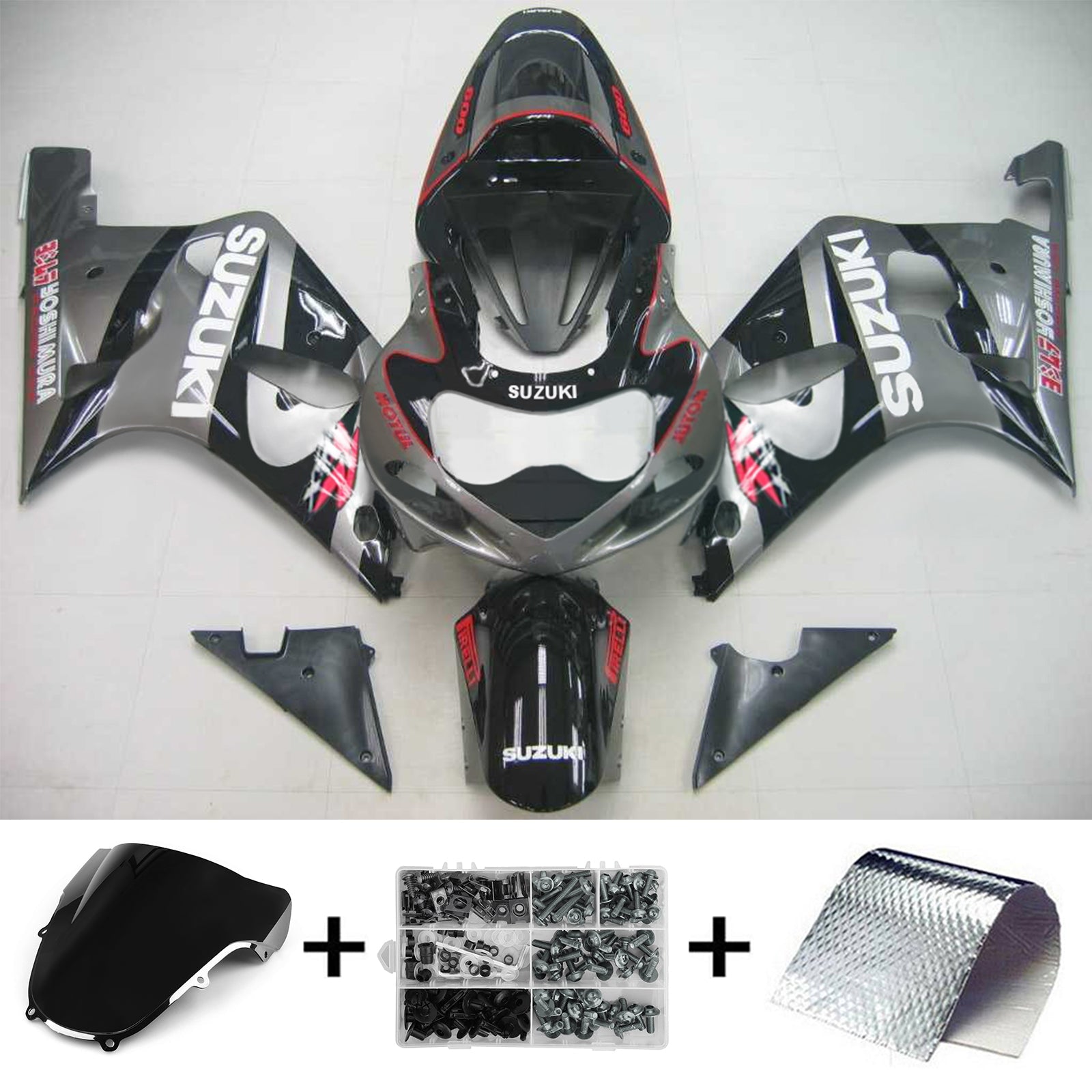 2001-2003 Suzuki GSXR600 K1 injektionsmässa kit Bodywork Plastic ABS #109 AMOTOPART