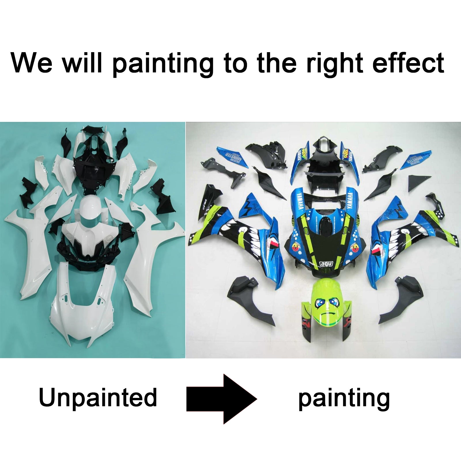 2020-2025 Yamaha YZF R1 Injectiekuipset Carrosserie Kunststof ABS #101