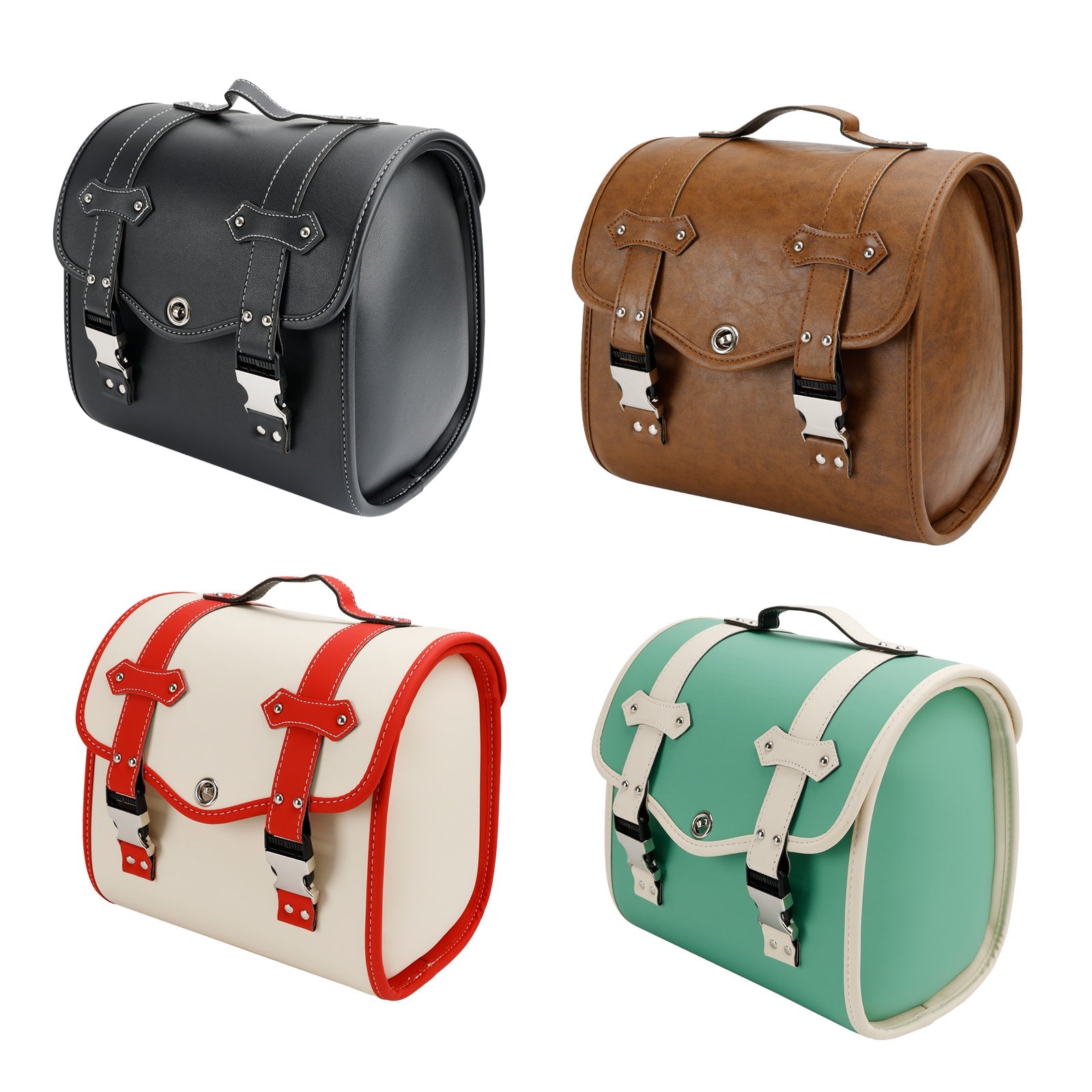 Zadeltas Zijopbergtas Gereedschapstas Universeel Snelsluiting Pu Voor Motor Bruin