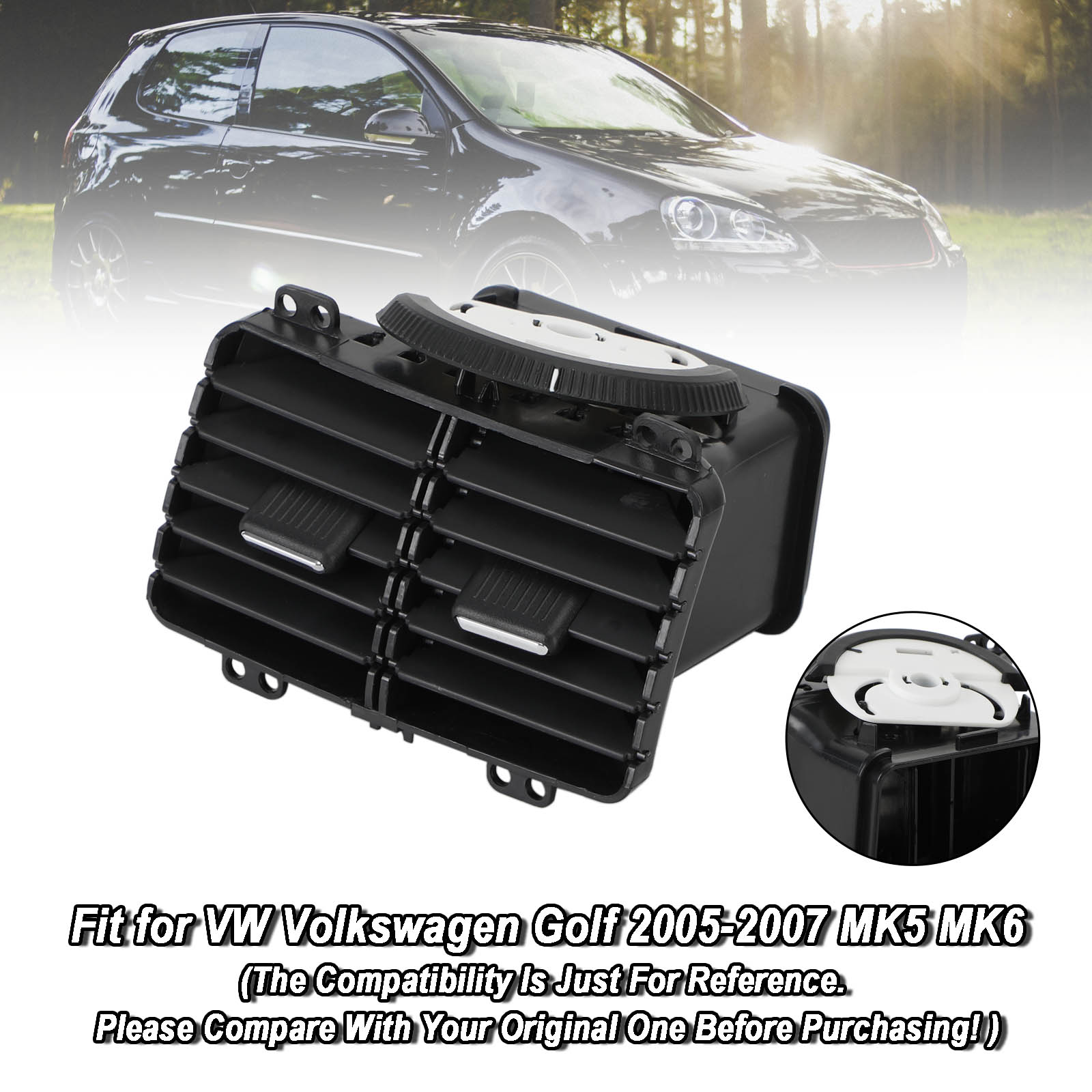 VW Volkswagen Jetta 2006-2011 MK5 Bakre luft A/C Outlet Vent Assembly 1KD819203