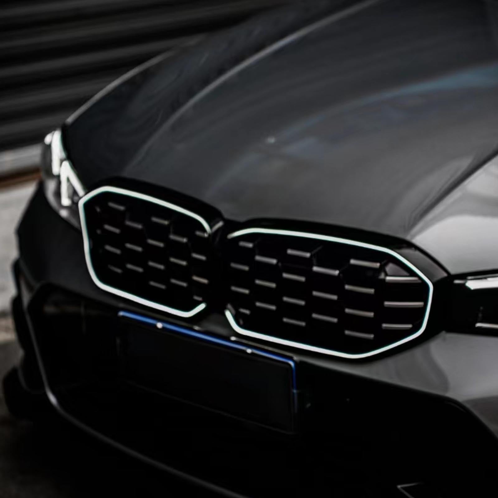 2023-2024 BMW 3 Series G20 G28 Diamond Black Silver Front Kidney Grille Mesh