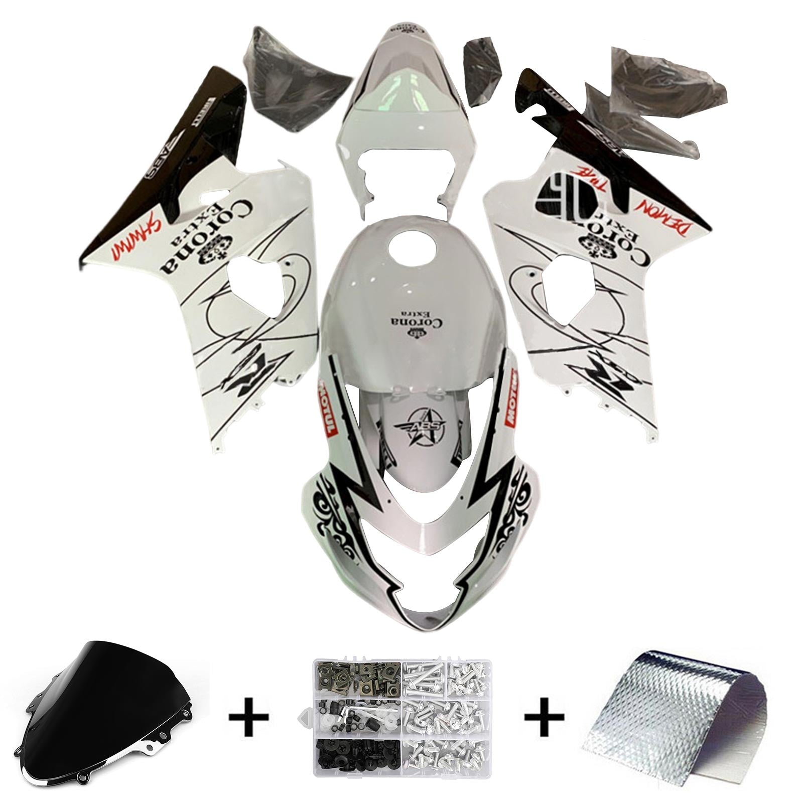 2004-2005 Suzuki GSXR 600/750 K4 Kit de carénage carrosserie plastique ABS