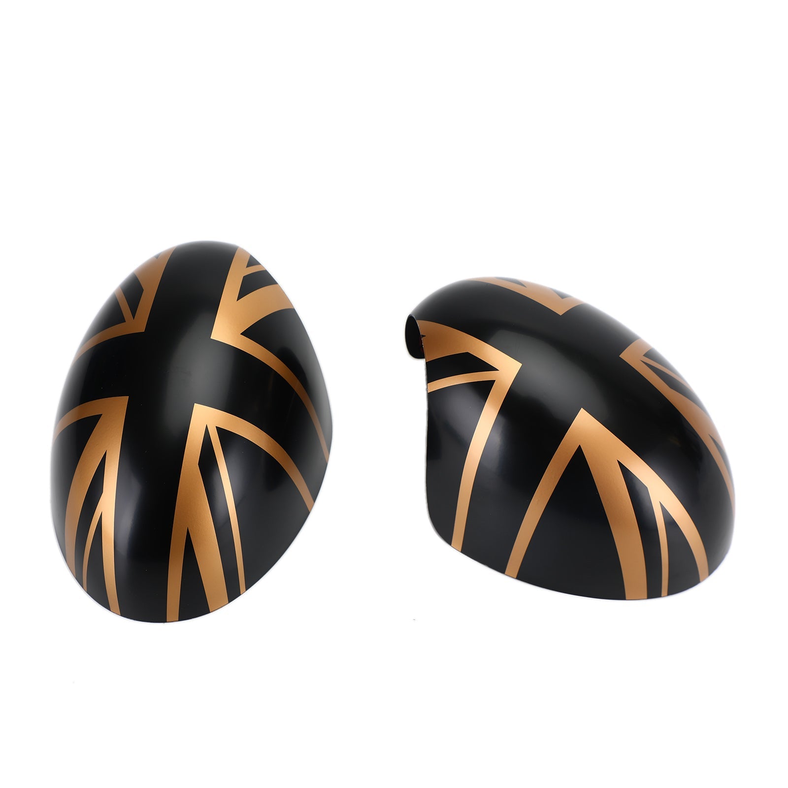 2 x Union Jack UK Flag spiegelkappen voor MINI Cooper R55 R56 R57 zwart/goud