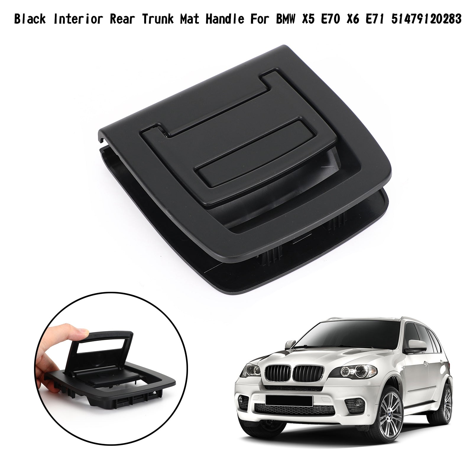 Black Interior Rear Trunk Mat Handle 51479120283 For BMW X5 E70 X6 E71