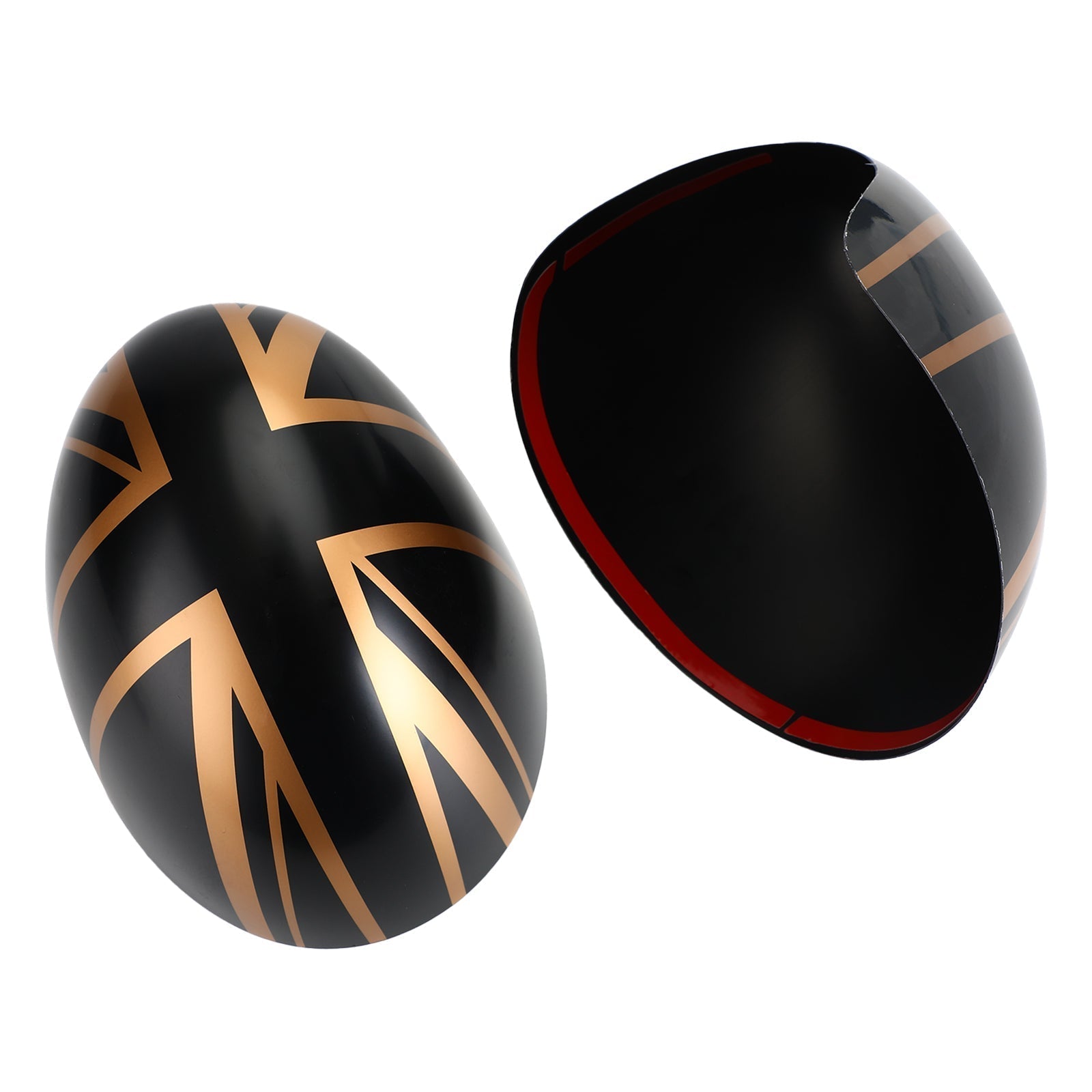 Britse vlag achteruitkijkspiegelafdekking voor MINI Cooper Hardtop F55 F56 zwart/goud