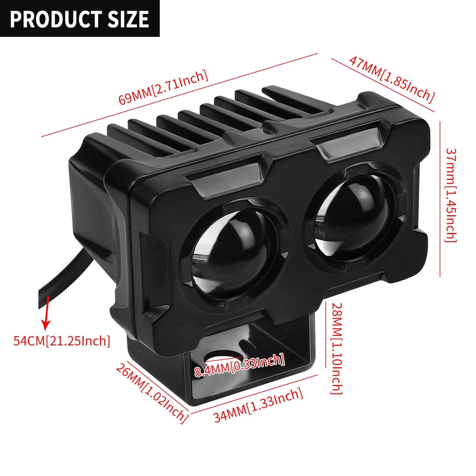 LED Elektrisk motorcykel Scooter Ultra Bright Waterproof Headlight Motorcykelljus generisk