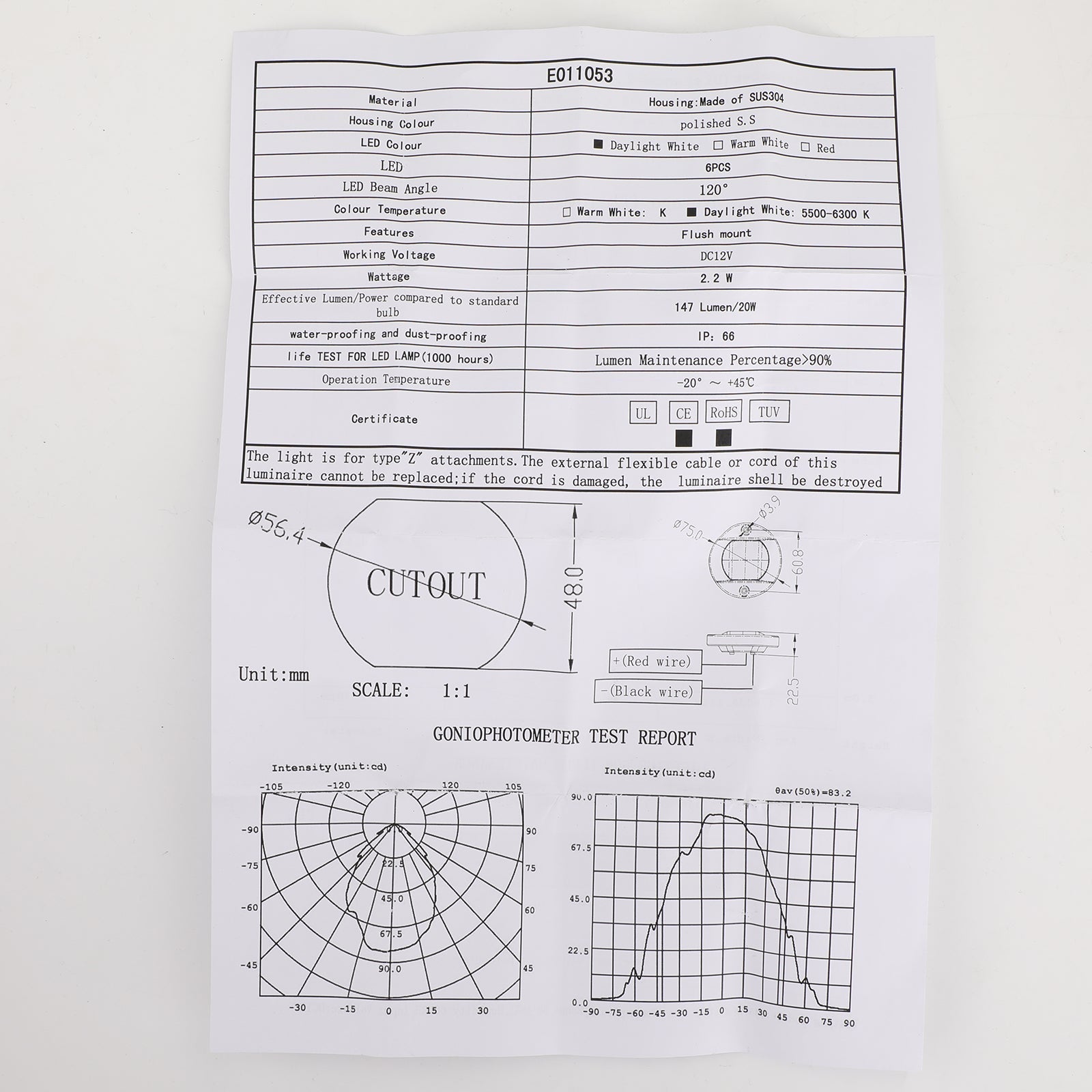 Marine Boat Yacht Transom Chrome Ancre Stern Light Blanc Round 2835-SMD 12V