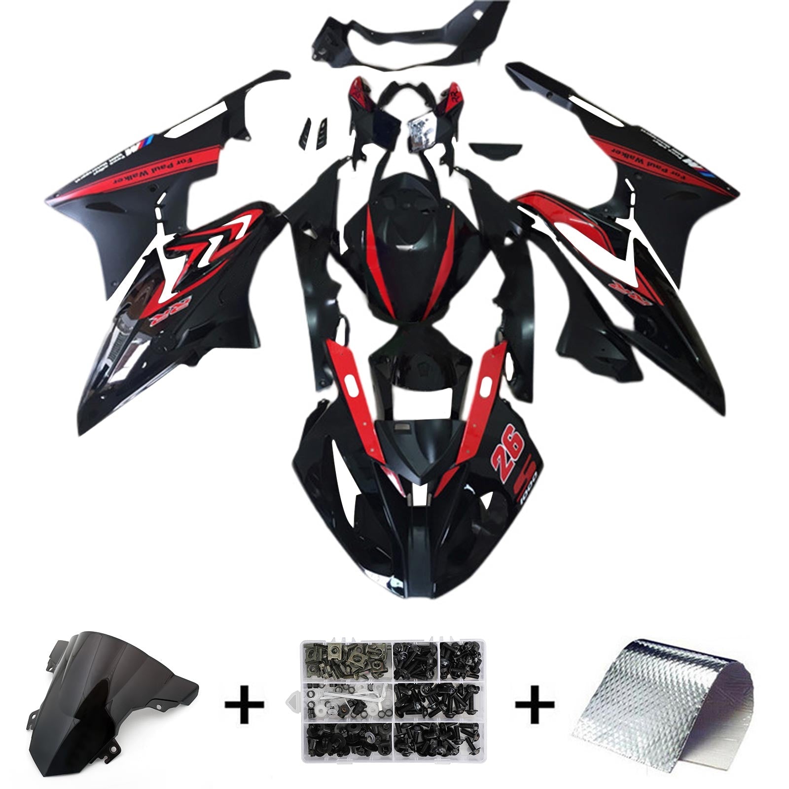 2015-2016 BMW S1000RR Kit de carénage Kit de carrosserie Plastique Abs