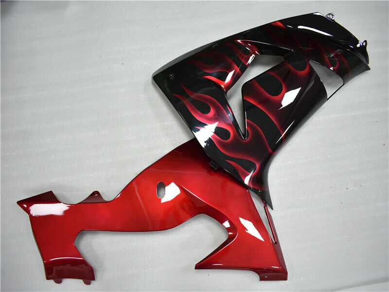 2006-2007 Kawasaki ZX10R Amotopart Injection Fairing Red Flame Kit