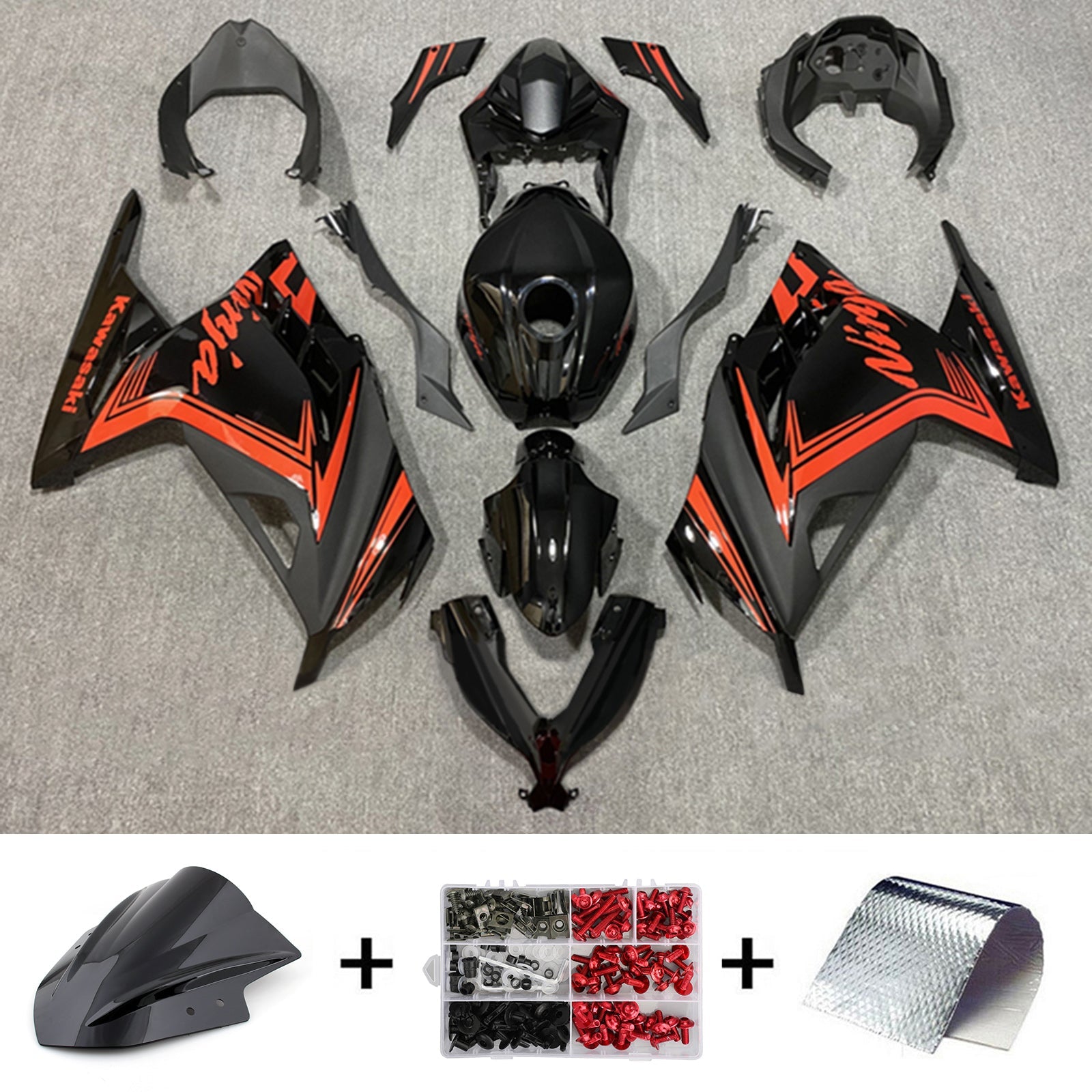 2013-2024 Kawasaki Ex 300/Ninja 300 Kit de carénage injection Bodywork Abs en plastique