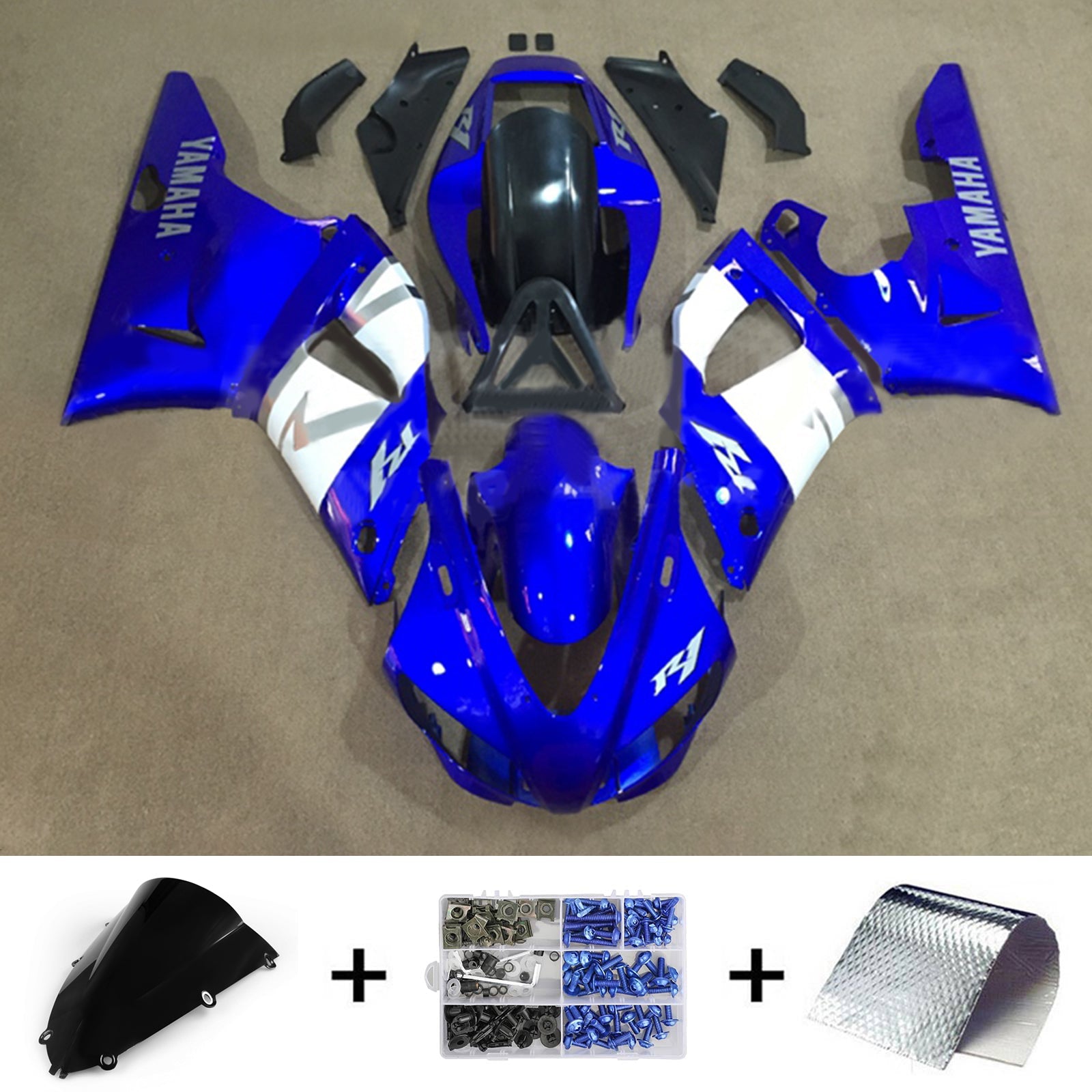 1998-1999 Yamaha YZF 1000 R1 Kit de carenado de inyección Carrocería Plástico ABS#124