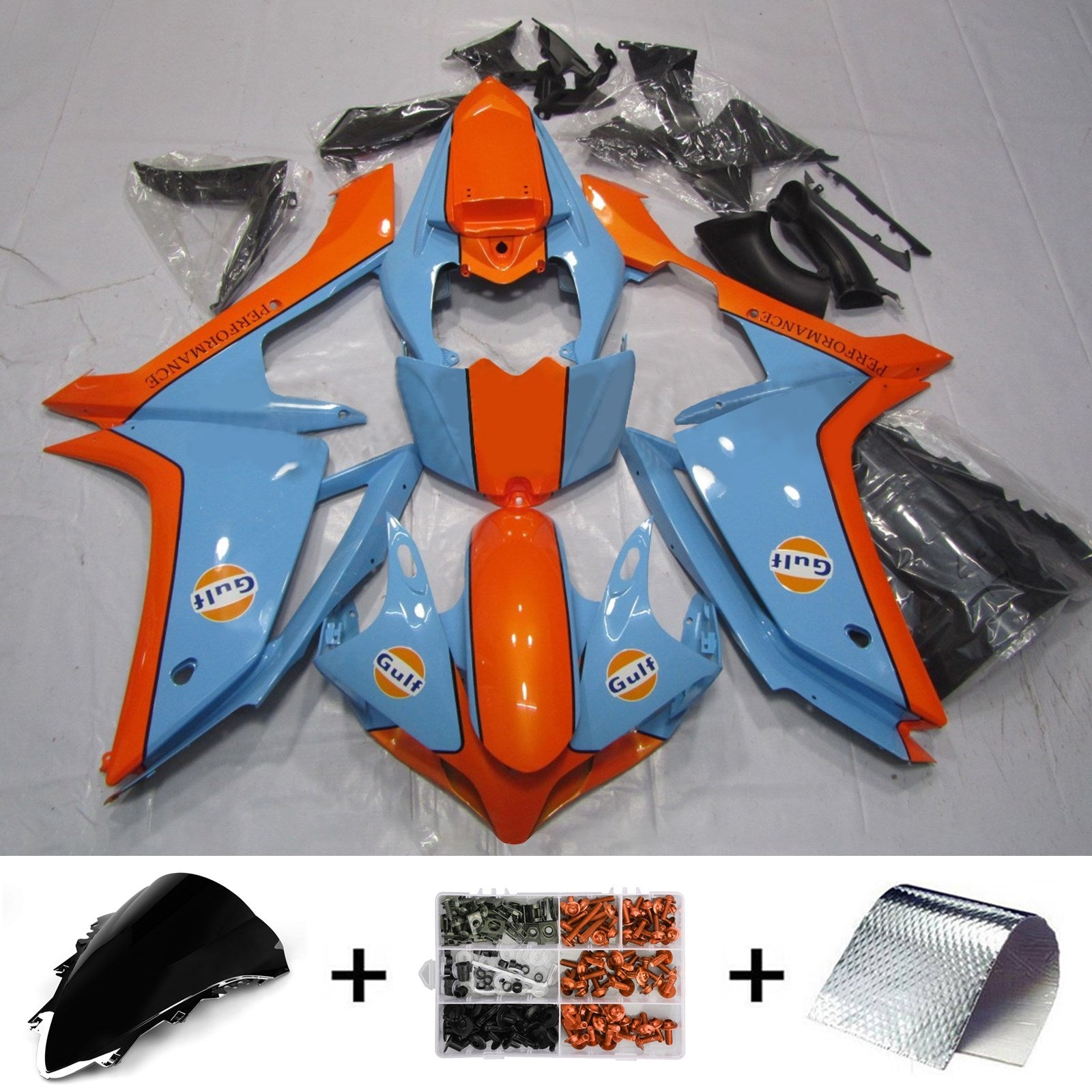 2007-2008 Yamaha YZF 1000 R1 Kit de carénage carrosserie plastique ABS