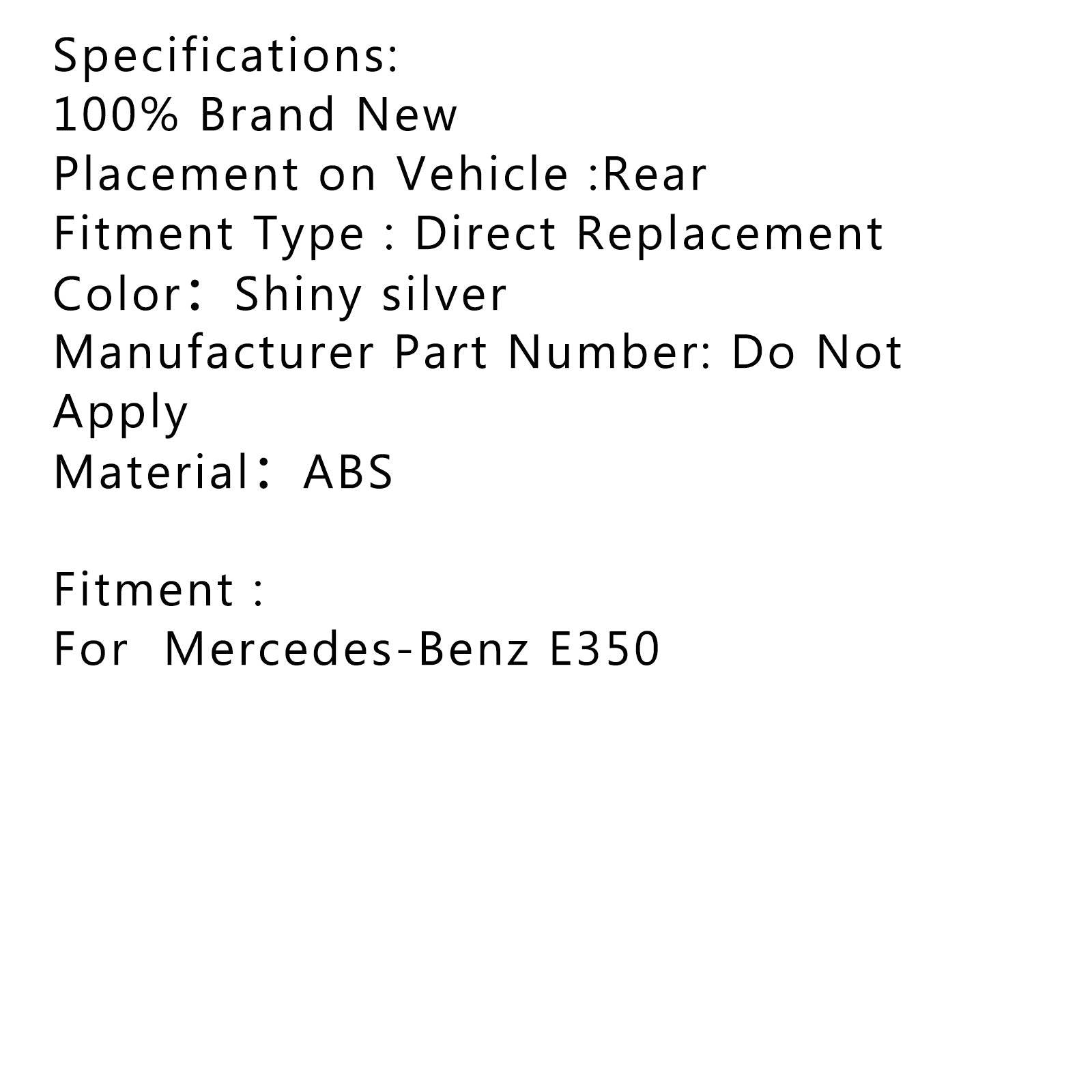 Badge emblème de coffre arrière, plaque signalétique, lettres et chiffres adaptés à Mercedes E350 chromé