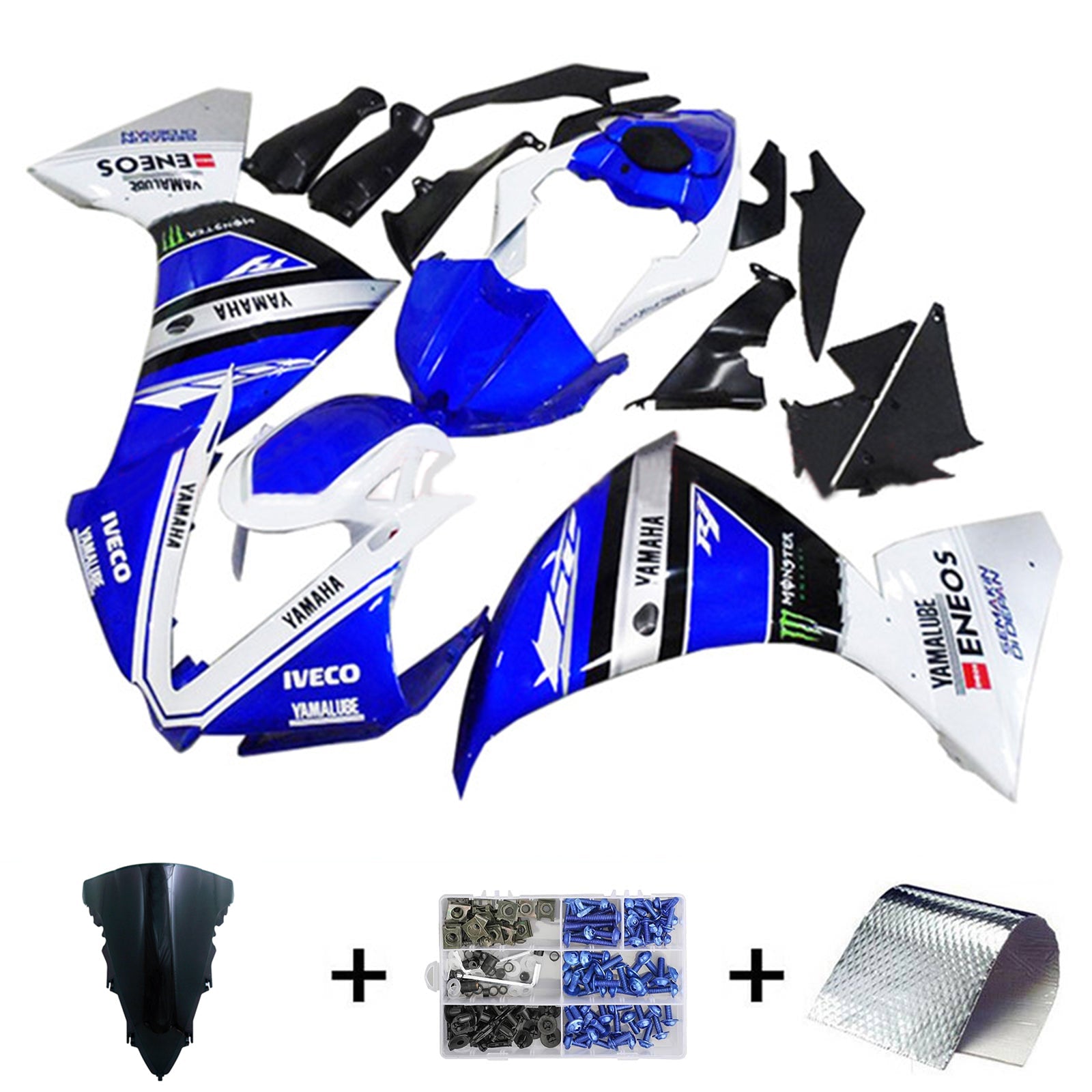 2009-2011 Yamaha YZF 1000 R1 Kit de carenado de inyección Carrocería Plástico ABS # 167