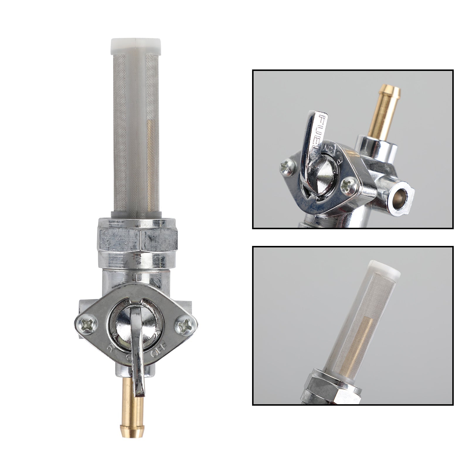 Benzinekraan Brandstofklep Rechte uitlaat 22 mm geschikt voor Dyna Super Glide Electra Glide Generic