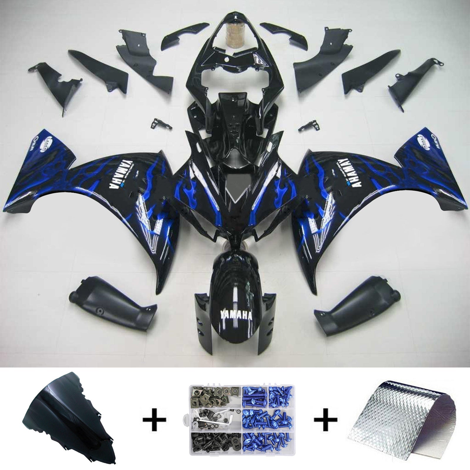 2012-2014 Yamaha YZF 1000 R1 Amotopart Injeksjon Fairing Kit Bodywork Plast Abs #105