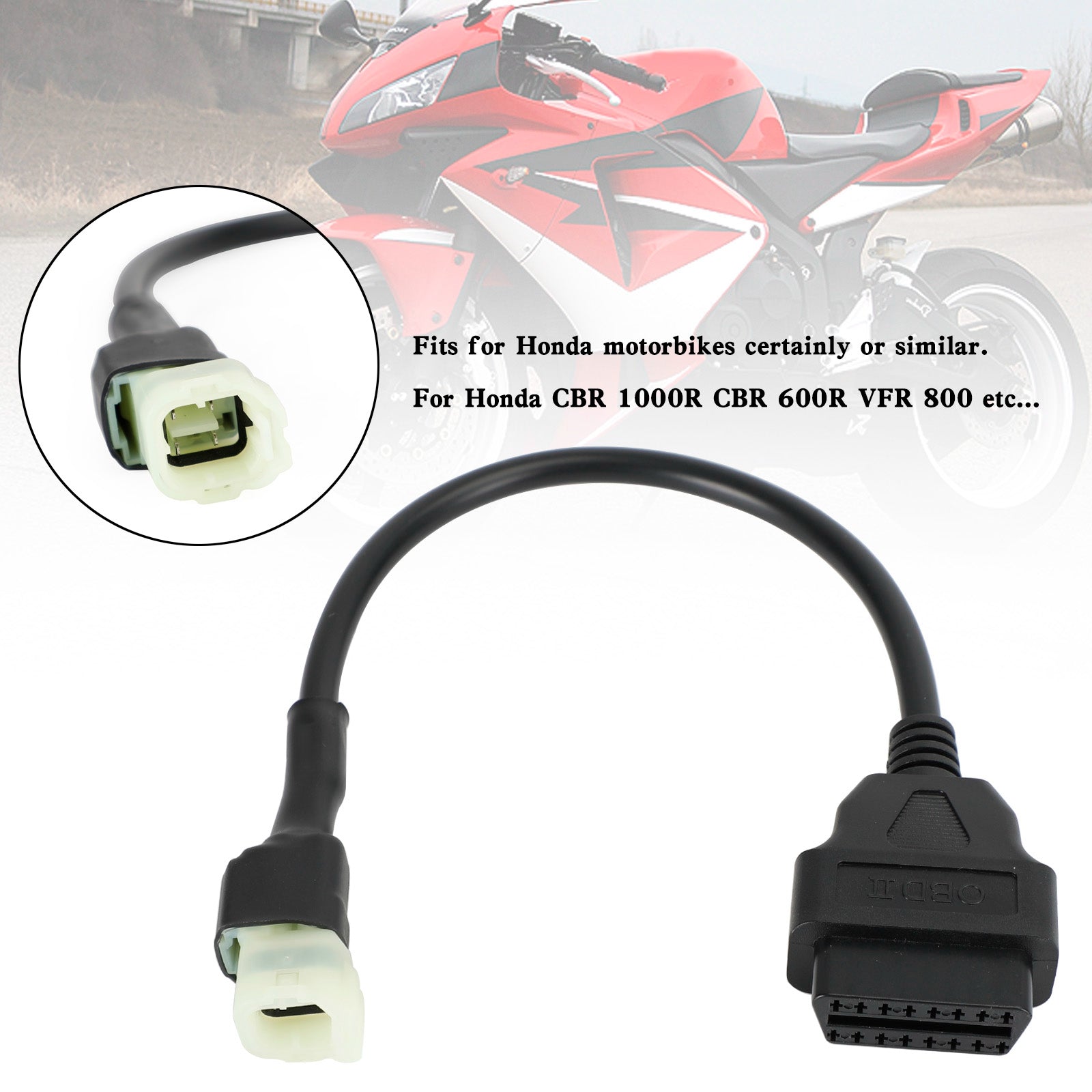 Honda CBR 1000R CBR 600R 4 PIN til 16 Pin OBD2 Moto Diagnostisk adapterkabel