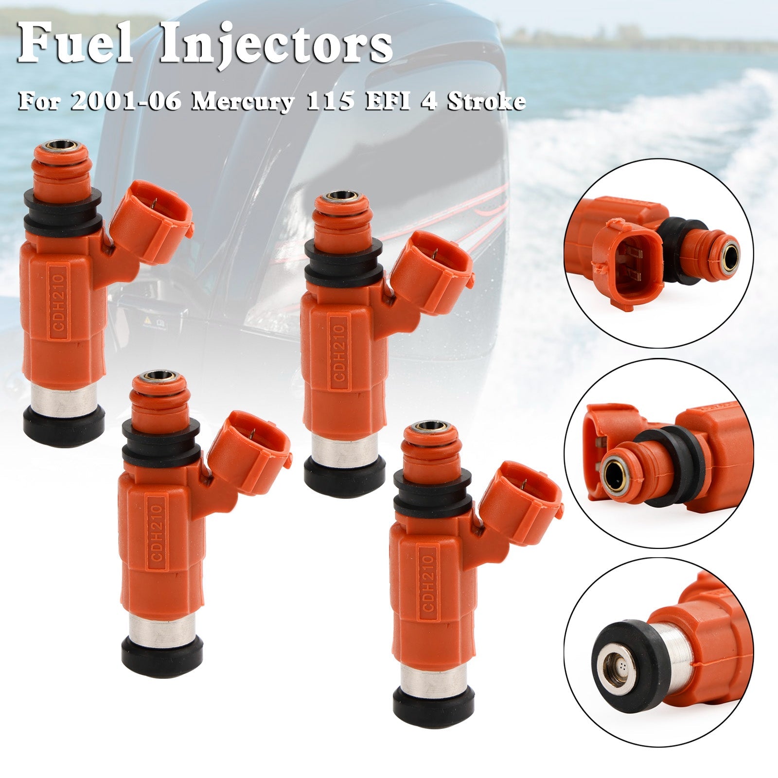 4 Stuks 880887T1 Brandstof Injectoren Voor Mercury 115 Efi 4 Takt 2001-2006