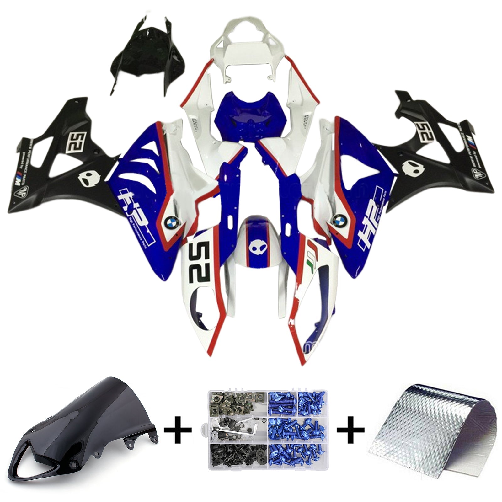 2009-2014 BMW S1000RR Kit de carénage carrosserie plastique ABS