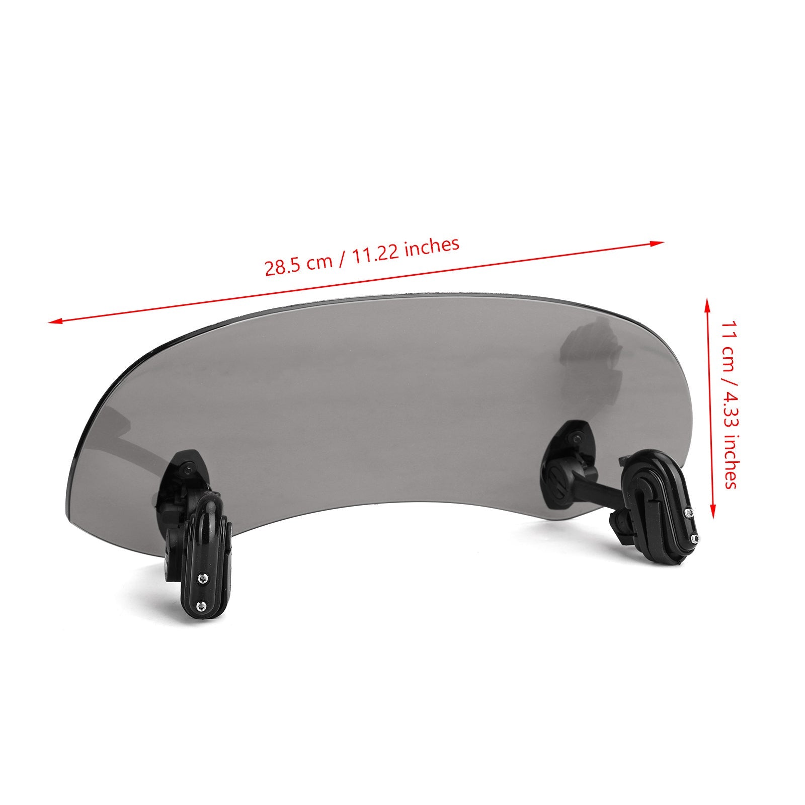 Verstelbare clip-on voorruitverlenging voor motorfiets, spoiler, winddeflector, grijs, algemeen