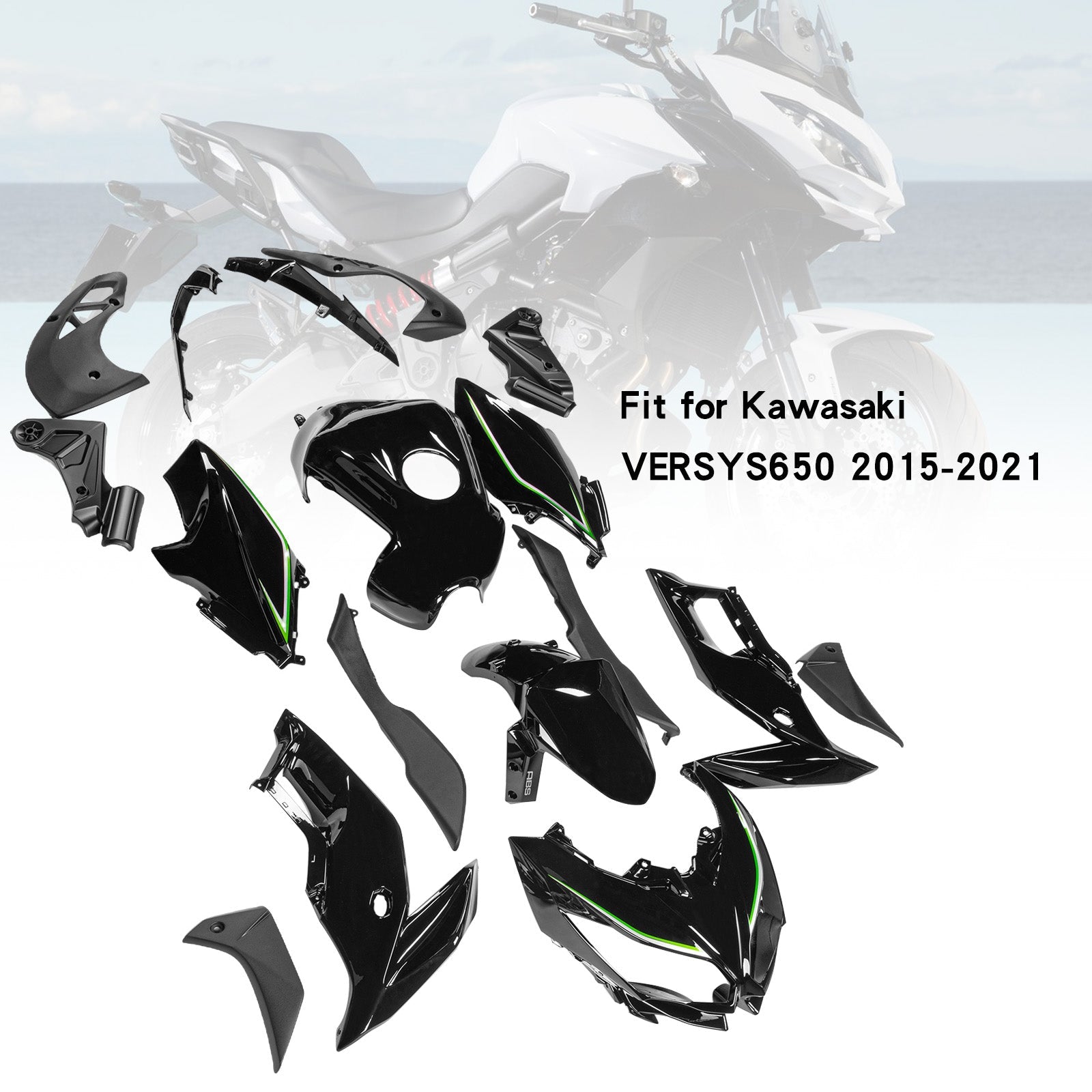 Kit de carénage Kawasaki VERSYS650 2015-2021, carrosserie en plastique ABS