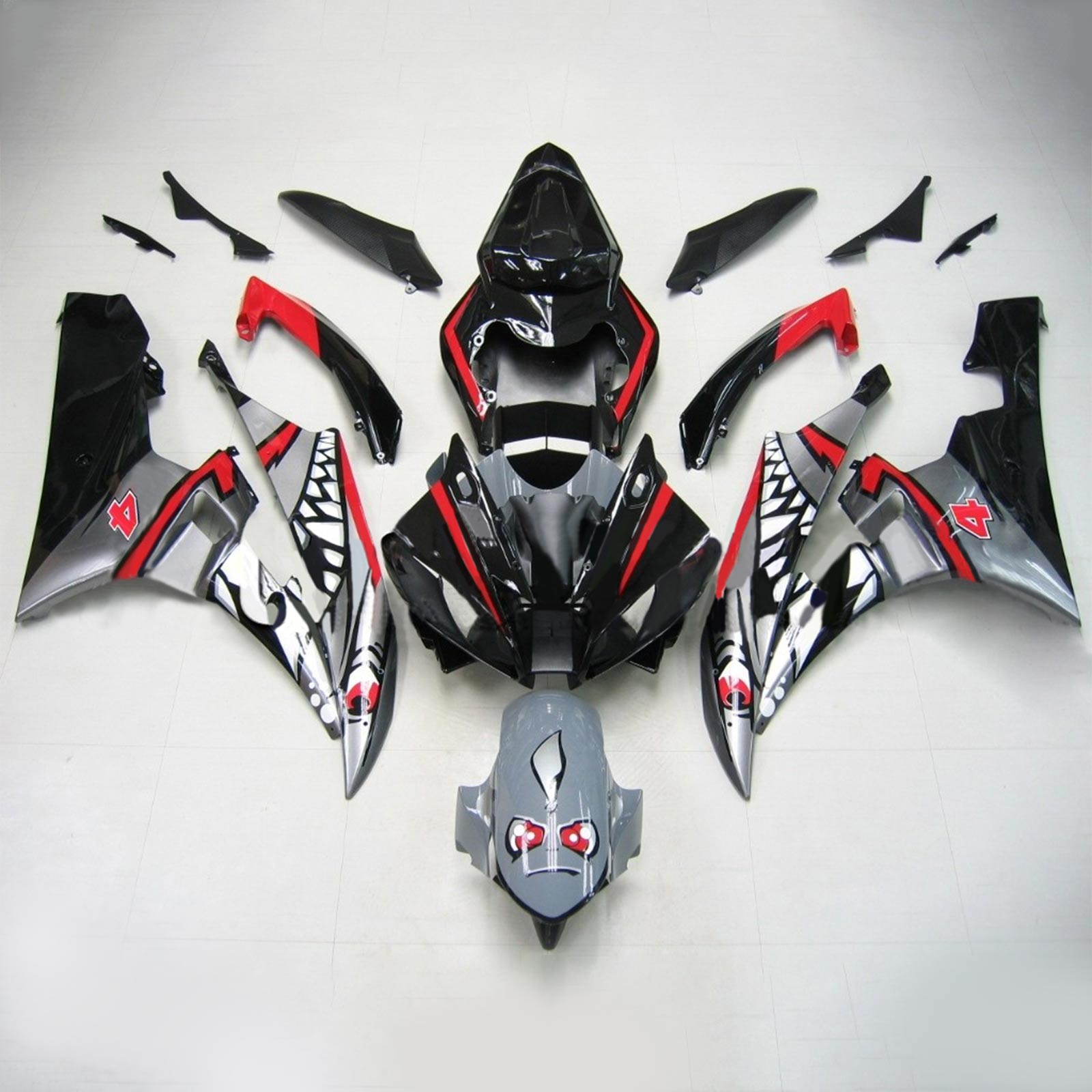 2006-2007 Yamaha YZF 600 R6 Amotopart injectiekuipset carrosserie kunststof ABS #145