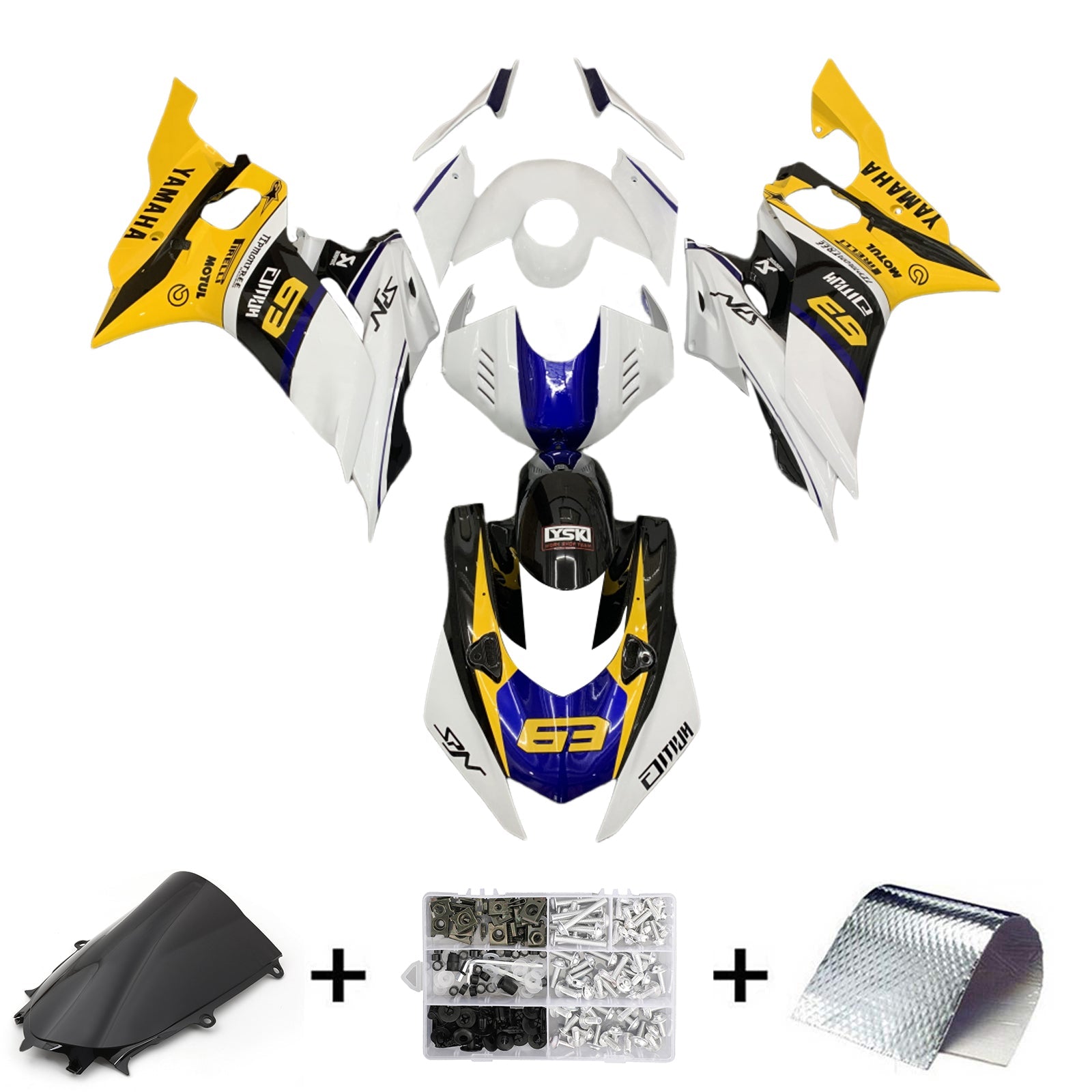 2017-2022 Yamaha yzf-r6 Kit de carénage kit de carrosserie en plastique