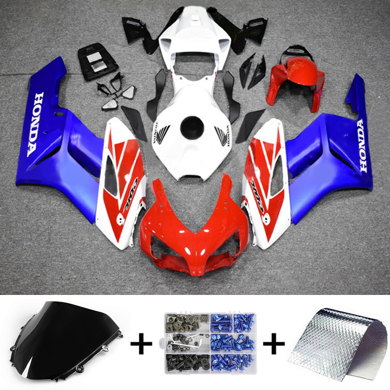 2004-2005 Honda CBR1000RR Kit de carénage carrosserie plastique ABS