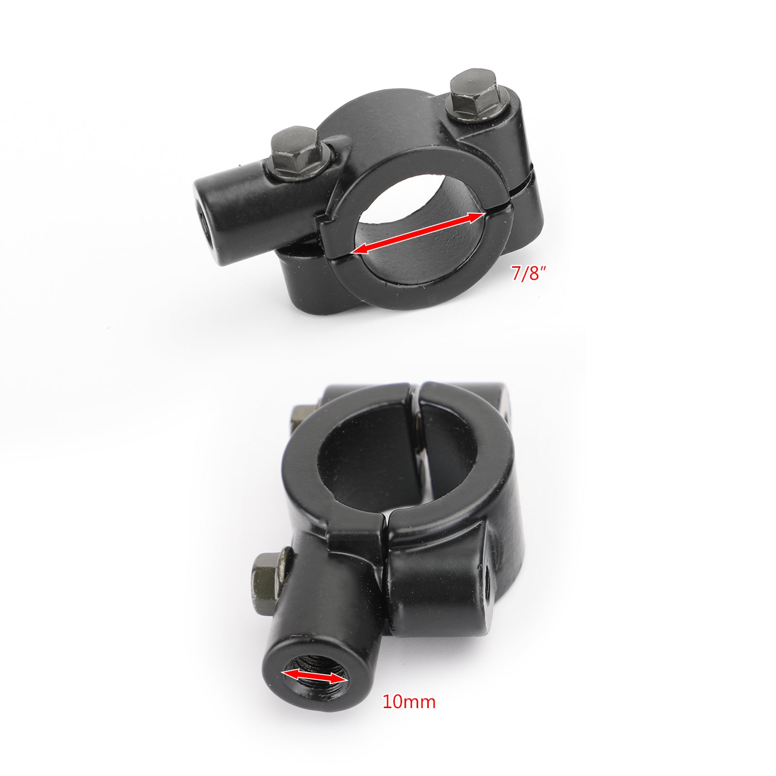 7/8" Motorsykkelstyrespeiladapter klemmefeste 10 mm CCW aluminium generisk