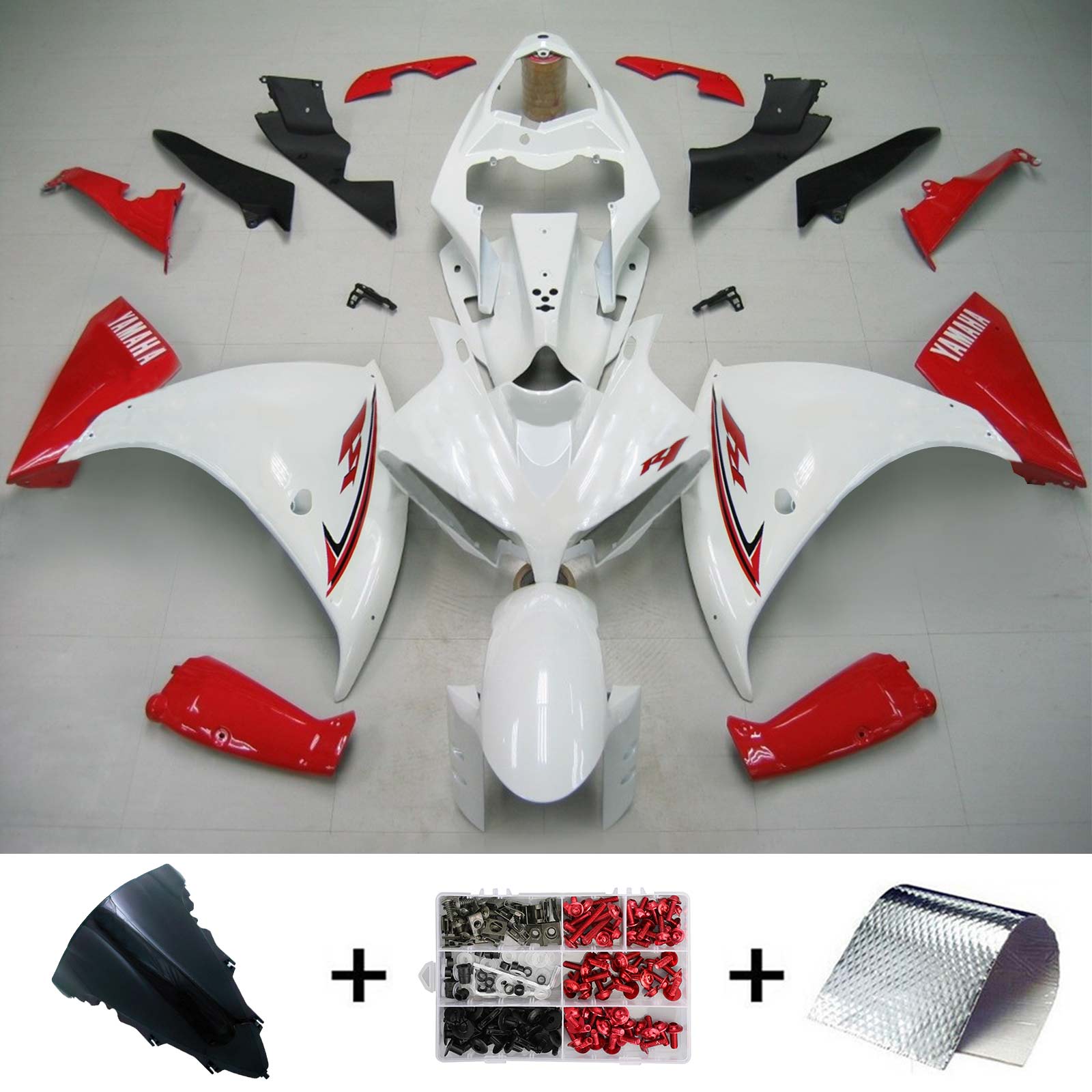 2012-2014 Yamaha YZF 1000 R1 Amotopart Injeksjon Fairing Kit Bodywork Plast Abs #134