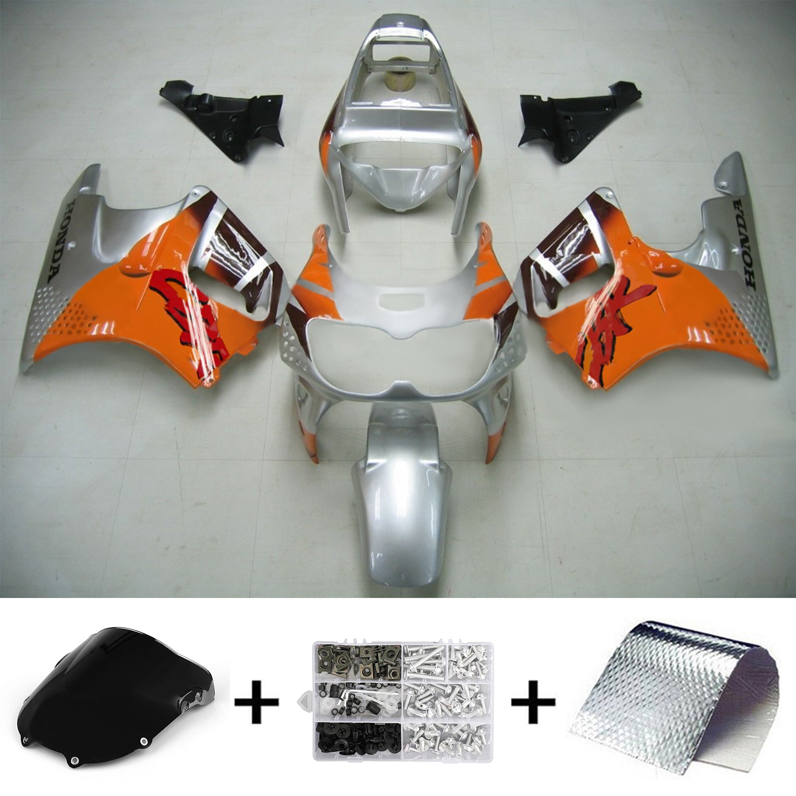 1996-1997 Honda CBR900RR 893 Kit de carénage d'injection Amotopart carrosserie plastique ABS #104