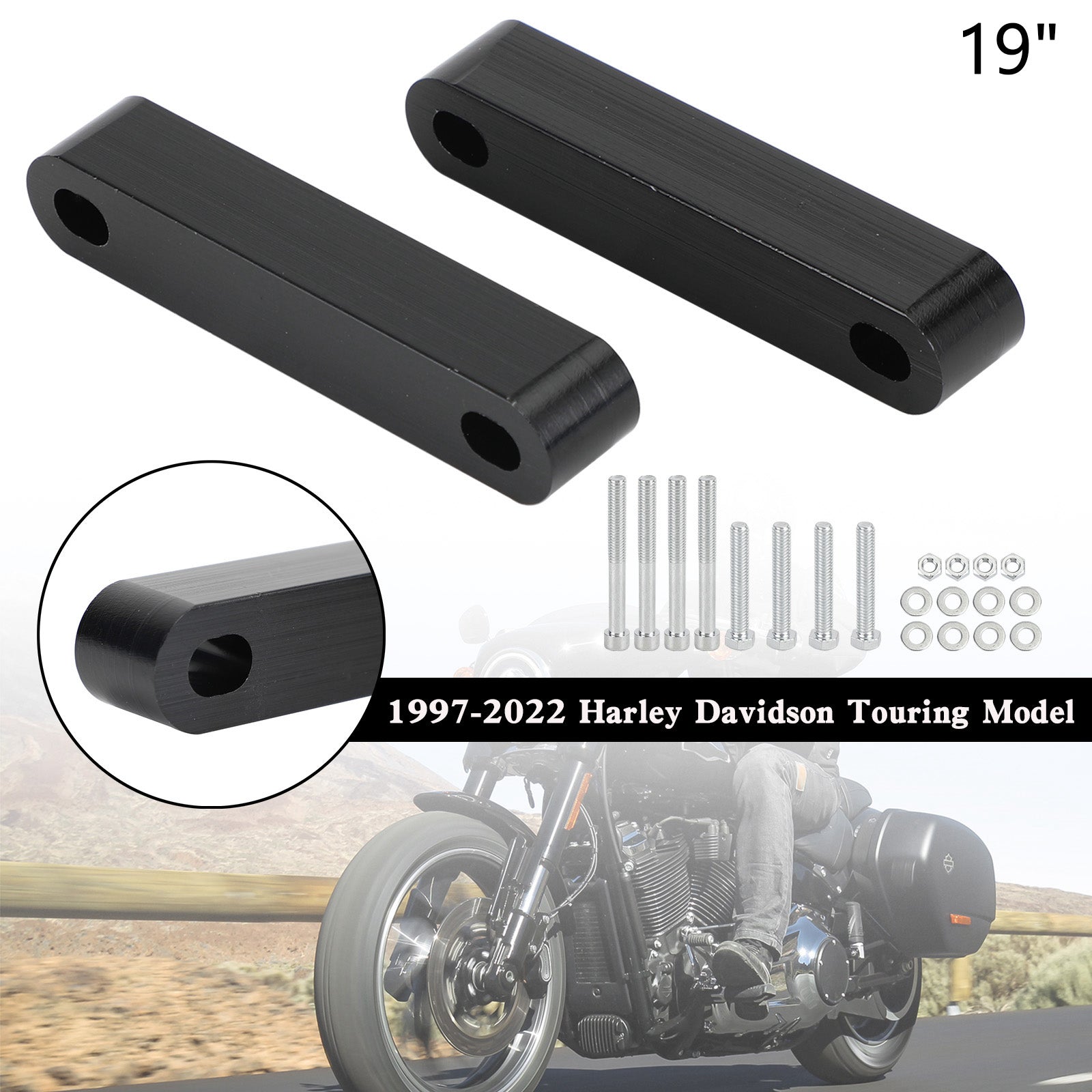 1997-2022 Touring Electra Street Glide Road 19" 21" 23" Front Fender distanser