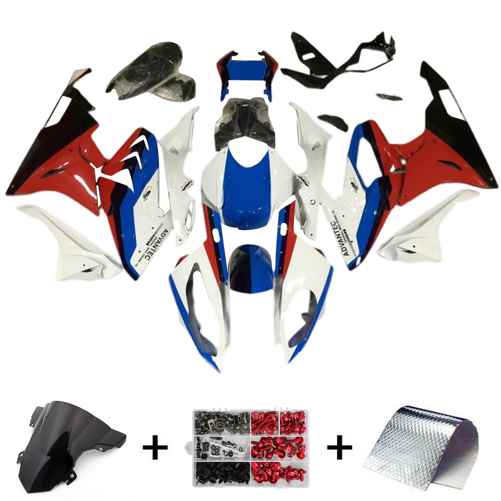 2015-2016 BMW S1000RR Kit de carénage Kit de carrosserie Plastique Abs