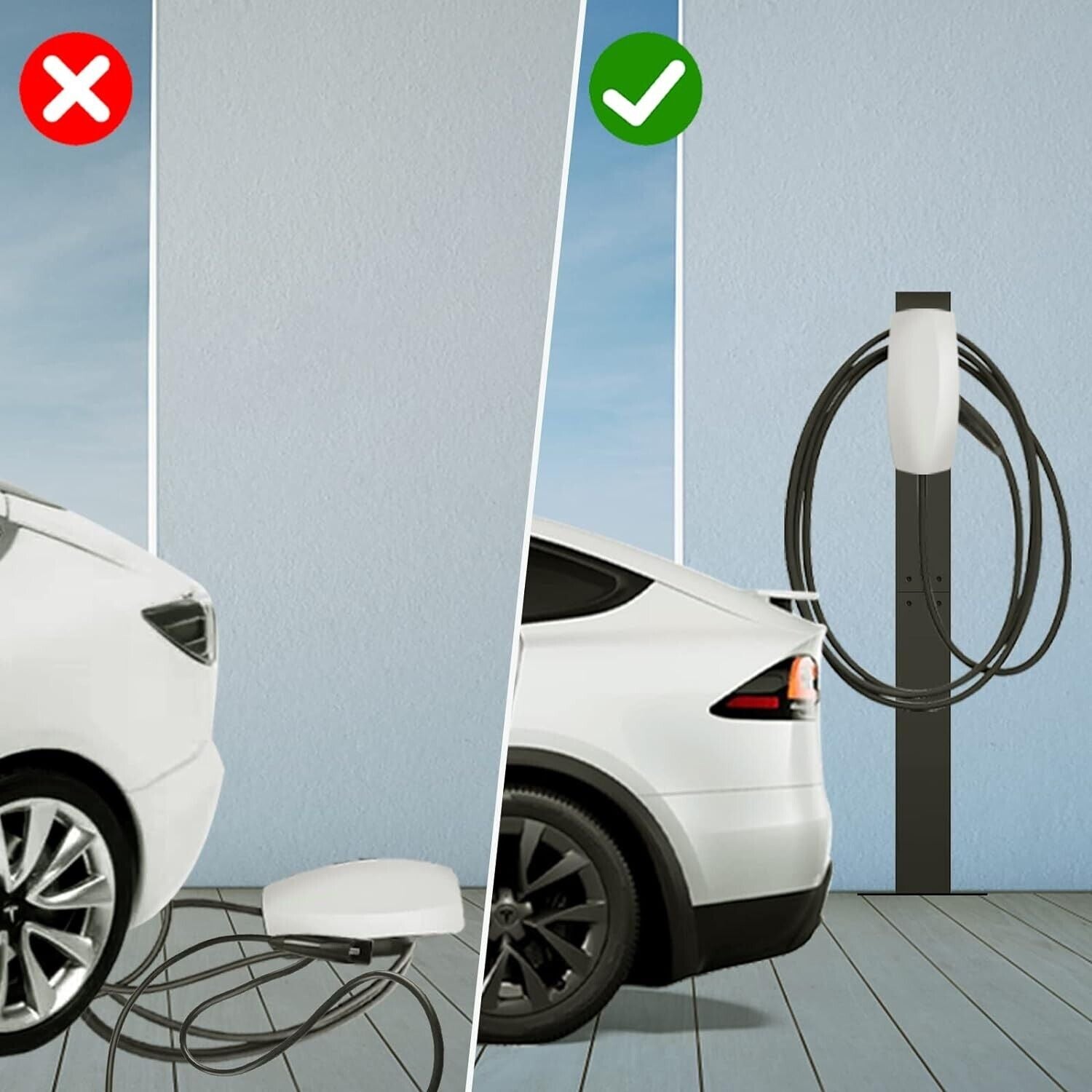 Op voetstuk gemonteerd EV-laadstation EV-opladerstandaard voor Tesla-laadstation