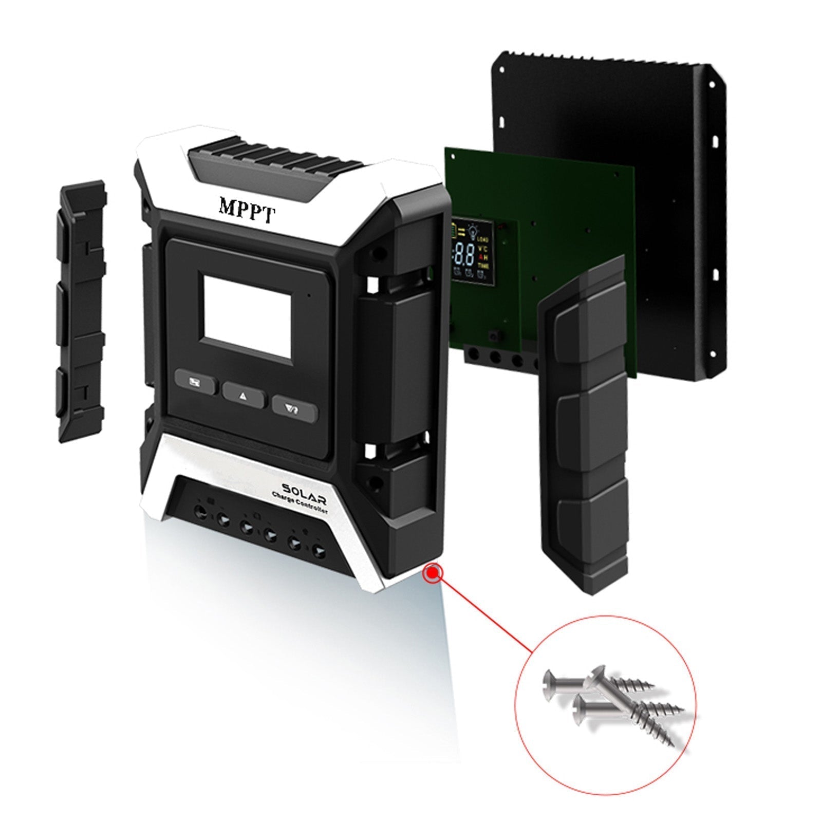 Cargador controlador de carga solar automático MPPT 20A 12V/24V/48V con pantalla LCD a color