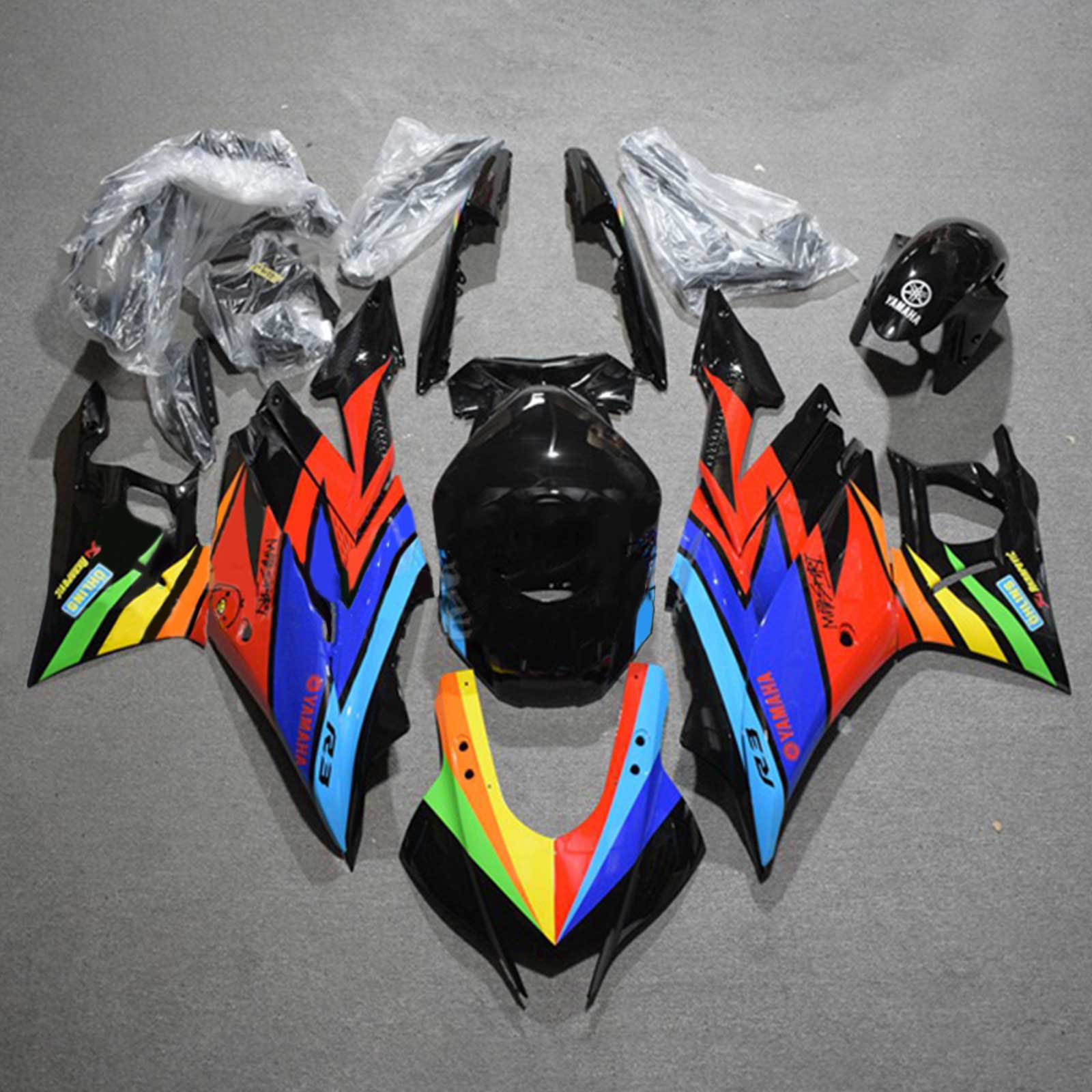 2019-2021 YAMAHA YZF-R3 R25 AMOTOPART injektionsmässa Kit Bodywork Plastic ABS #127