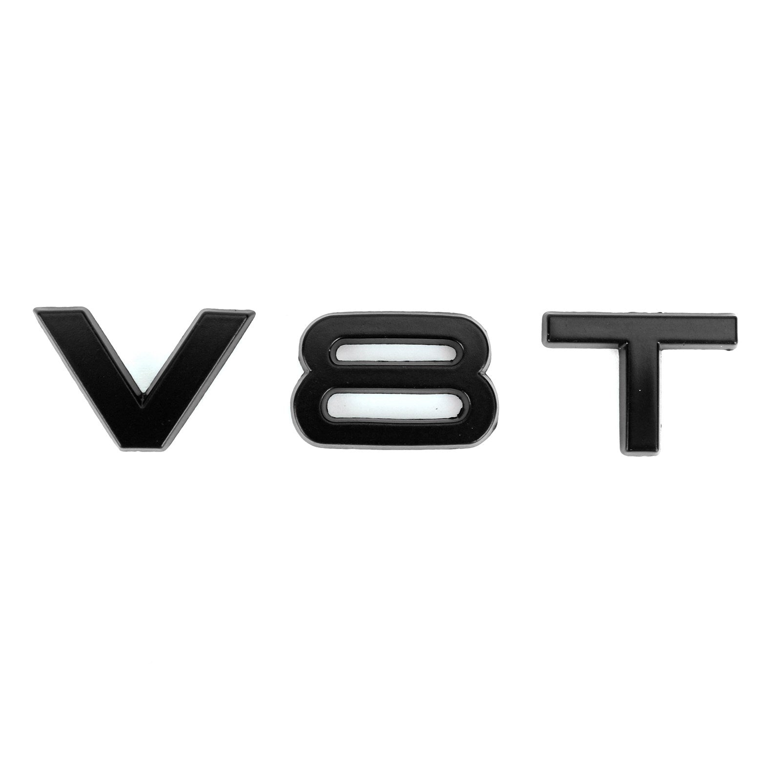 V8T Emblem Badge Fit för Audi A1 A3 A4 A5 A6 A7 Q3 Q5 Q7 S6 S7 S8 S4 SQ5 Black Generic