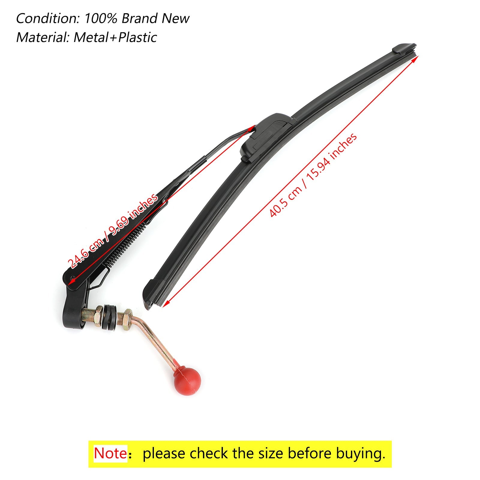 UTV Manual Hand Operated Windshield Wiper Rubber Blade för Can Am Polaris Ranger Generic