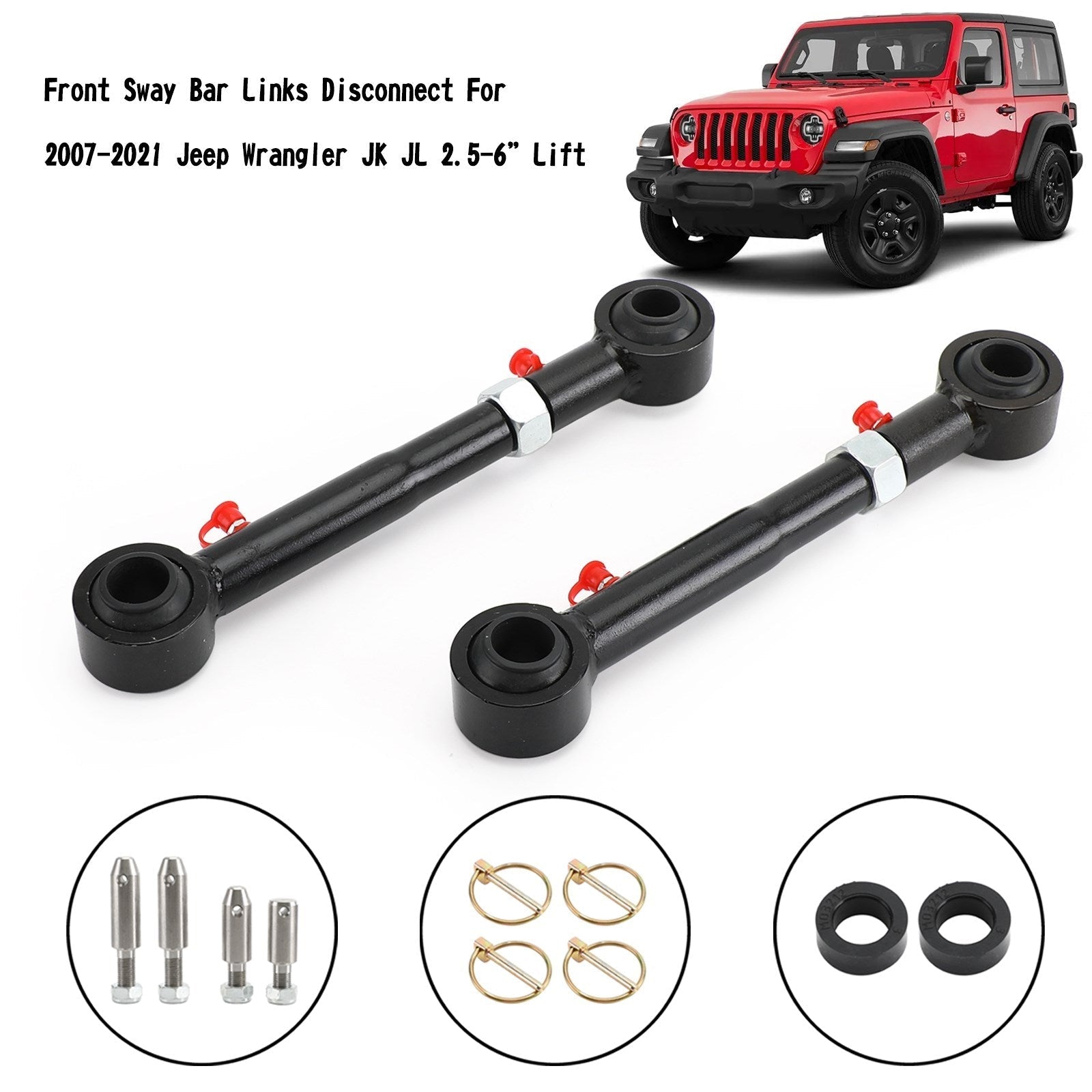 2007-2021 Jeep Wrangler JK JL Voorste stabilisatorstangkoppelingen ontkoppelen 2,5-6” lift