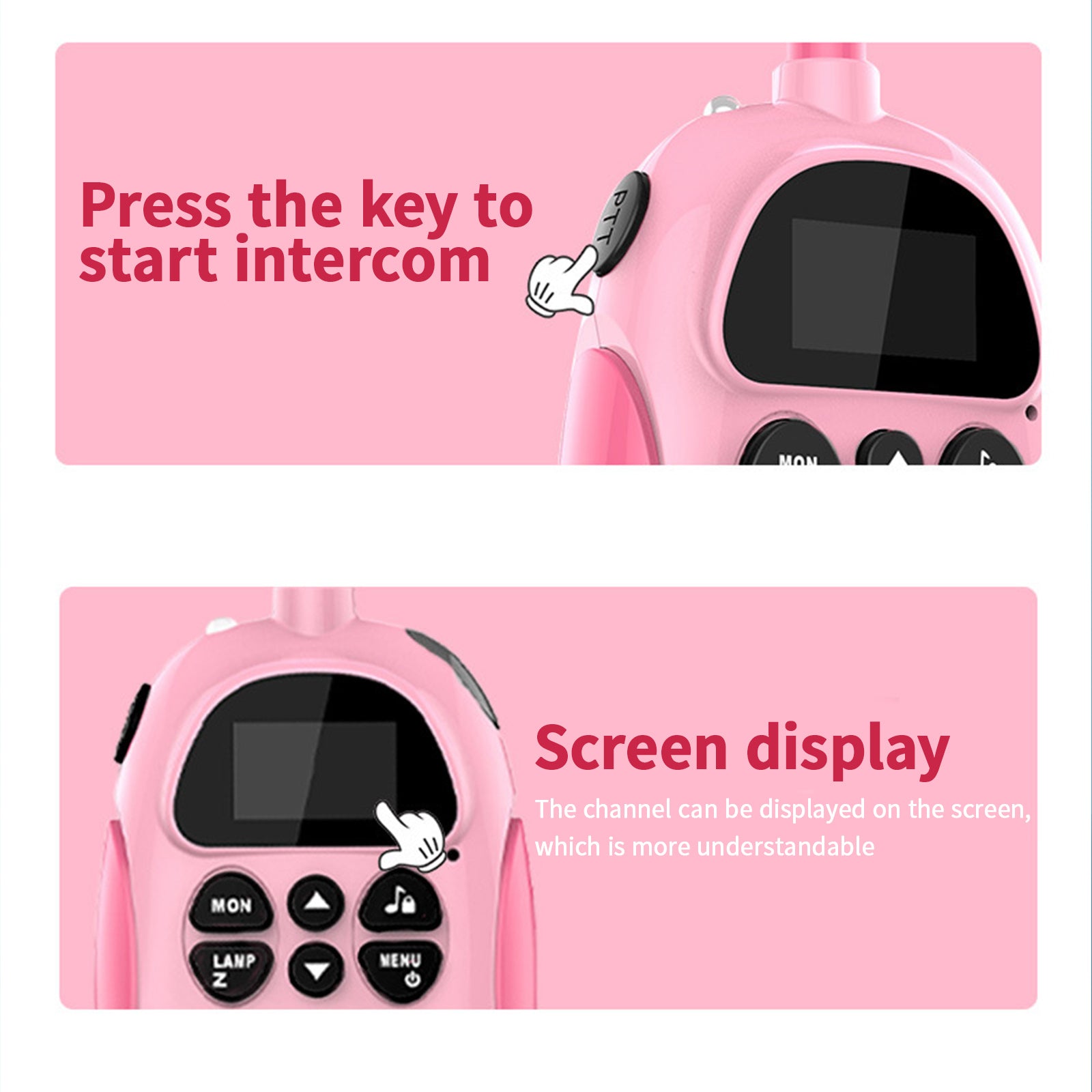 2-pack kinderwalkie-talkies 22-kanaals 2-weg radio 3 km bereik handheld origineel