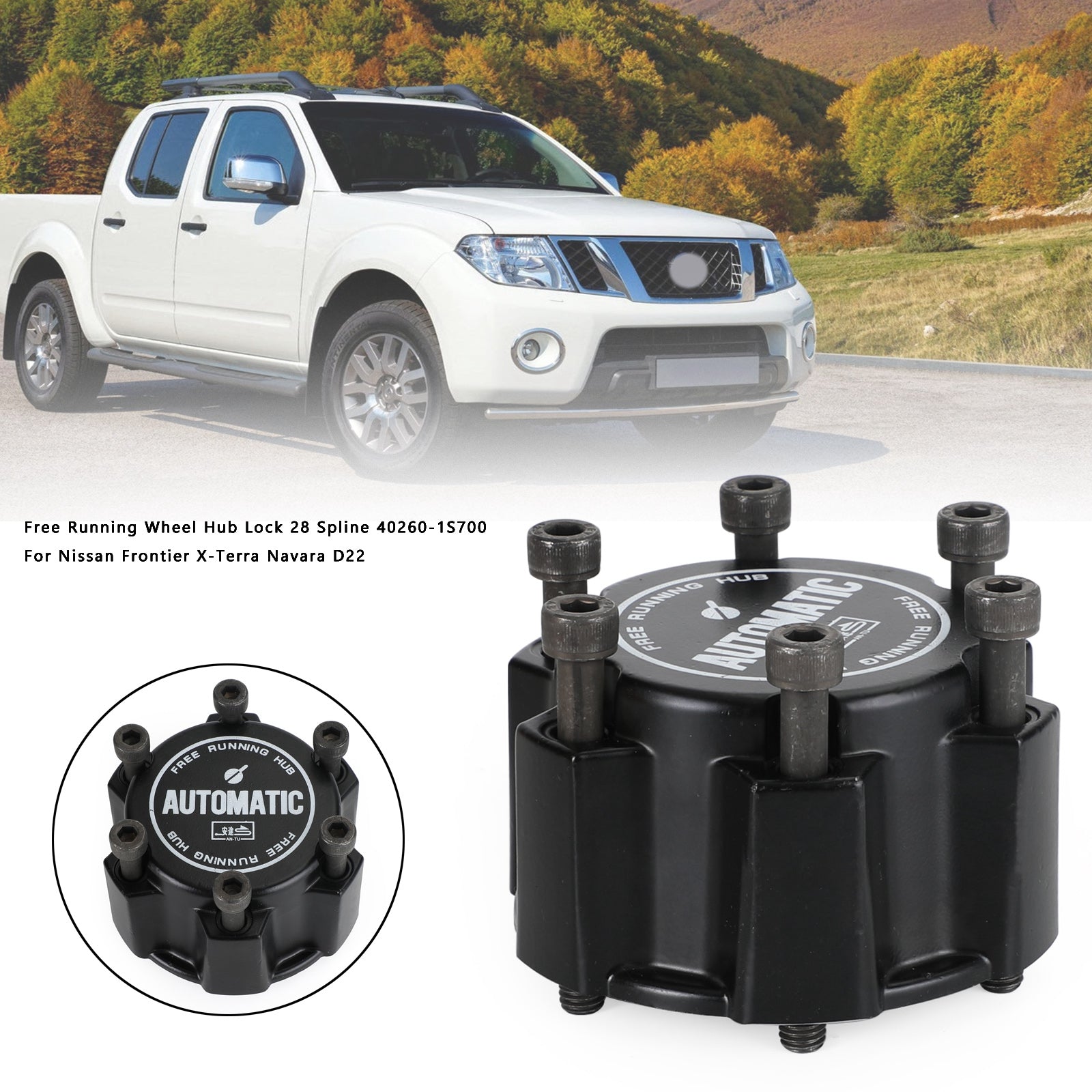 Gratis hjulnavlås 28 spline 40260-1S700 för Nissan Frontier X-terra Navara D22 Generic