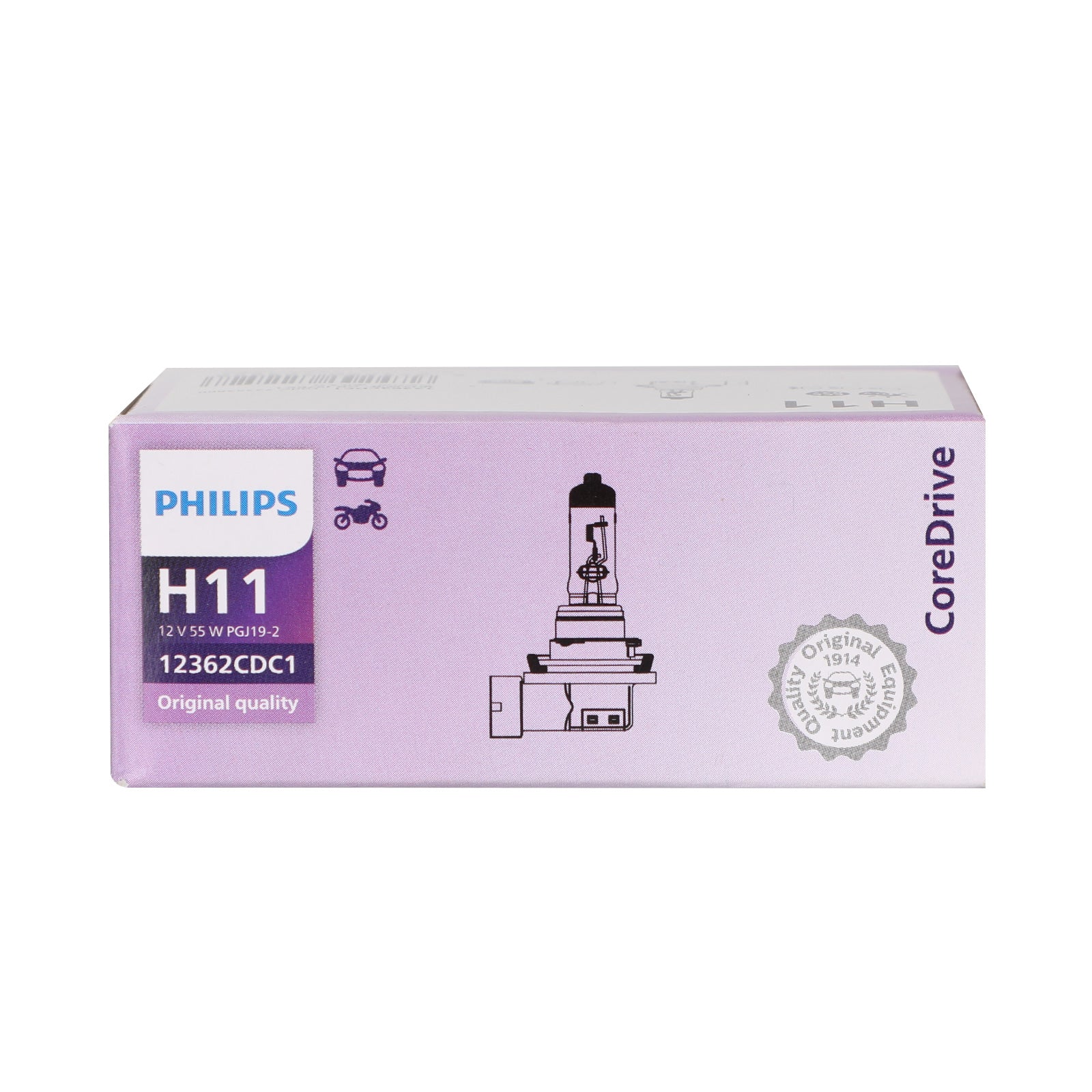 H11 para faros halógenos Philips CoreDrive 12362CDC1 12V 55W PGJ91-2 genérico