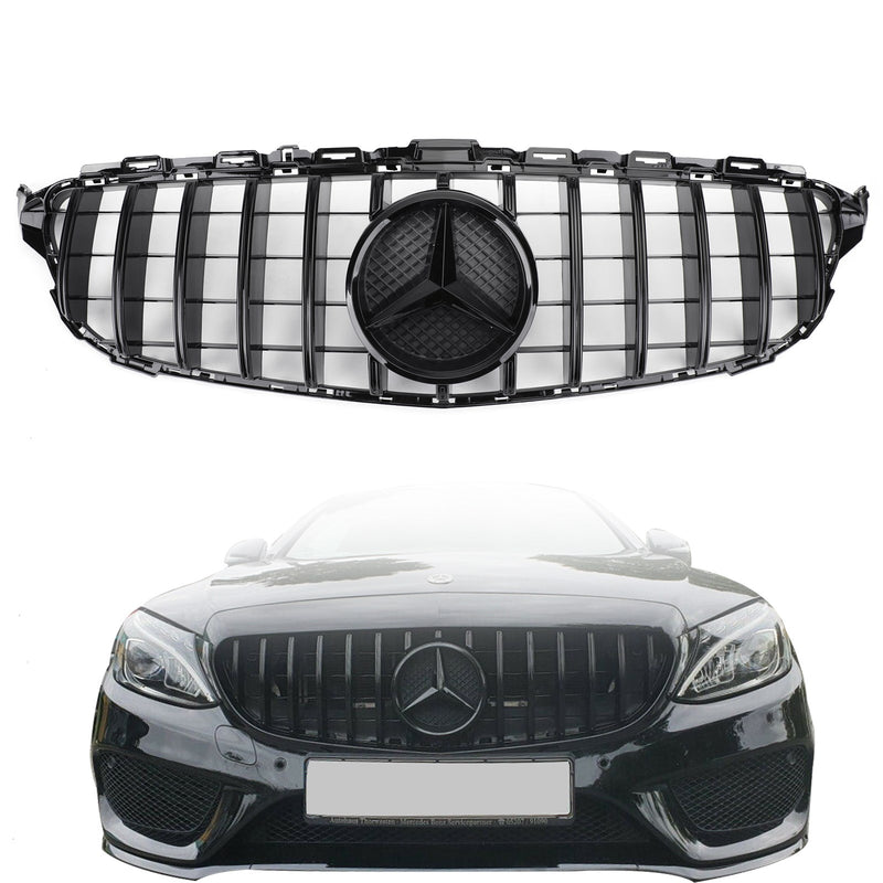 2015-2018 Mercedes Benz C class W205 C200 C250 C300 C350 (models without camera) GTR Style Front Bumper Grill Grille Generic