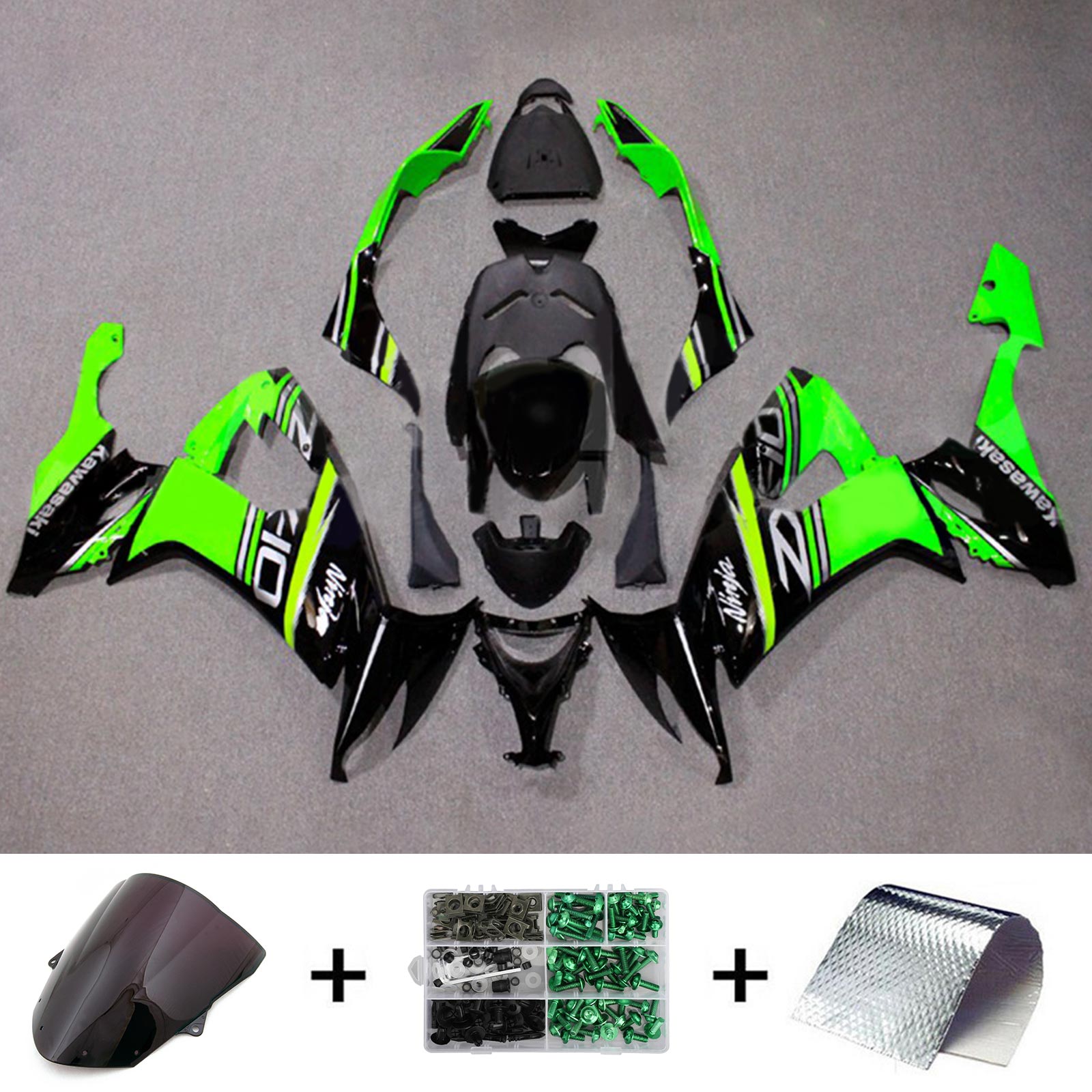 2008-2010 Kawasaki ZX10R Injektion Fairing Kit Bodywork Plastic ABS#128