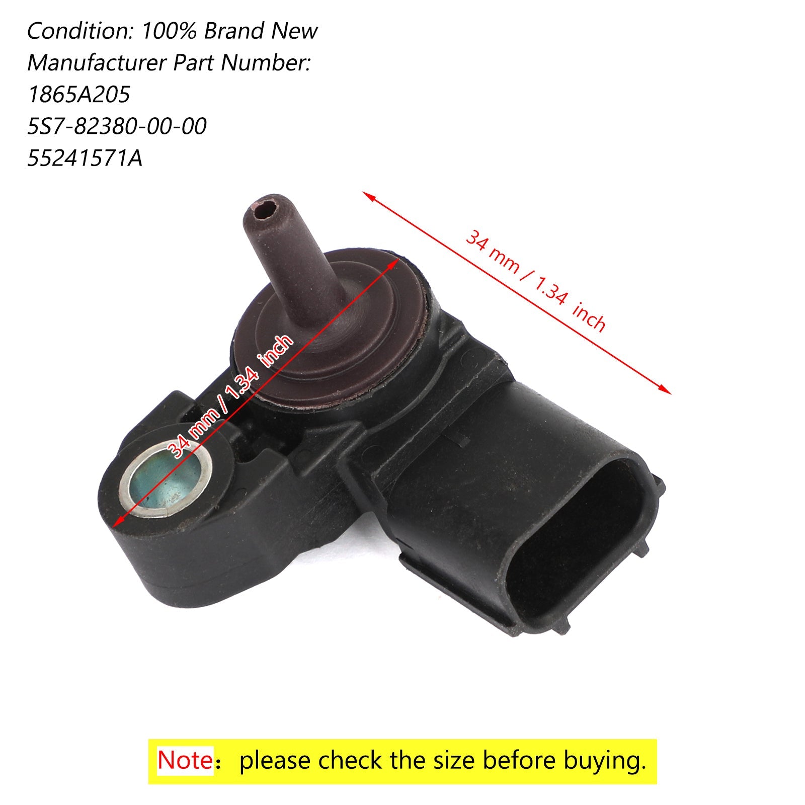 Lufttrykkssensor for Multistrada 1200 Panigale 899 959 1199 Diavel 55241571A generisk