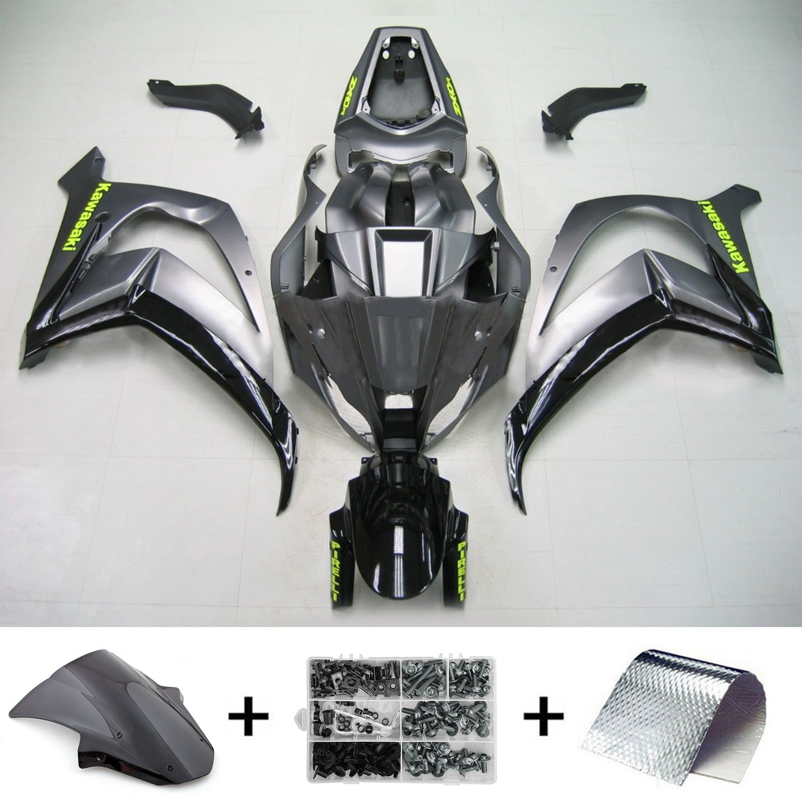 2011-2015 Kawasaki ZX10R Amotopart Injeksjon Fairing Kit Bodywork Plast Abs #111