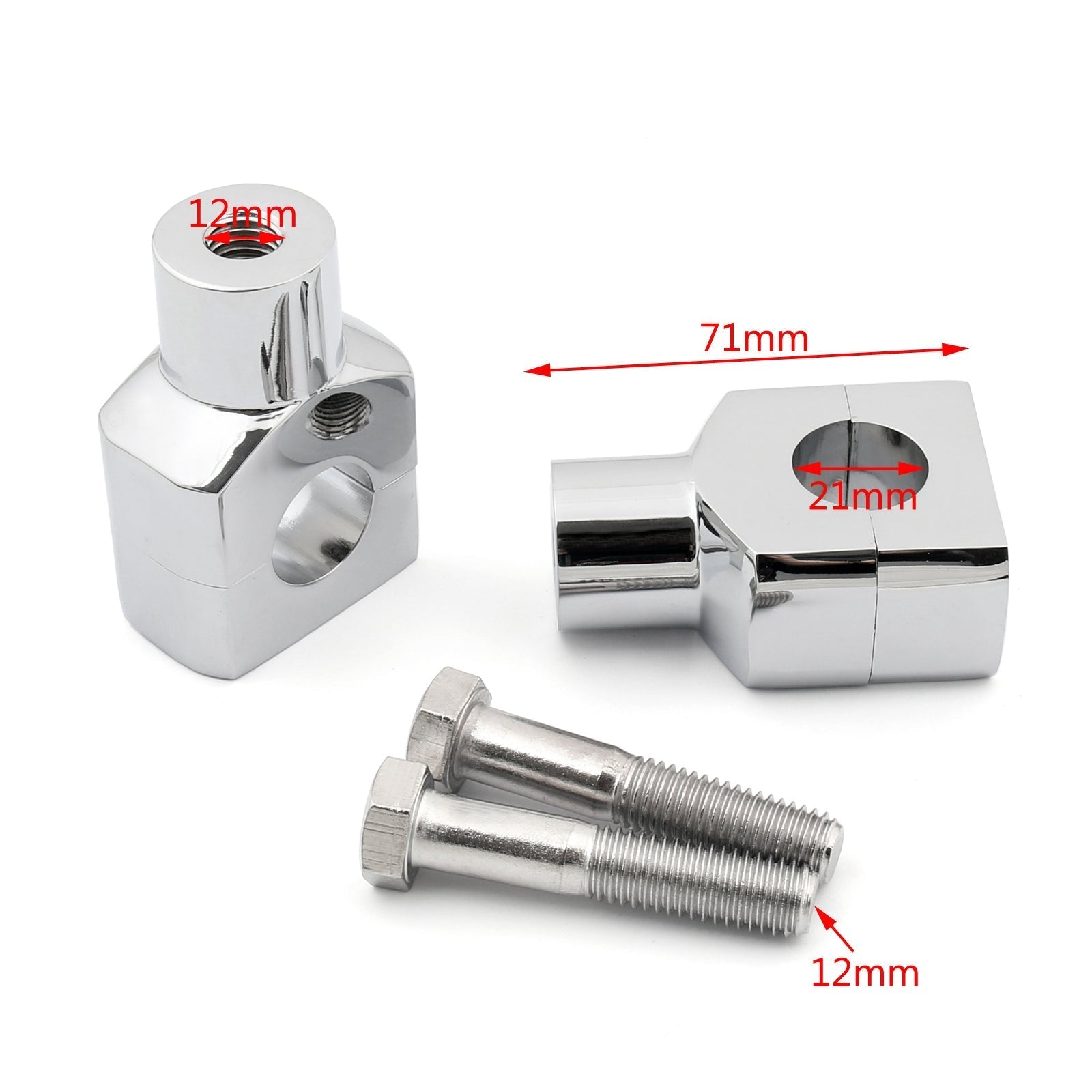 7/8 鈥? 2mm Motor Aluminium Handle Bar Mount Risers Clamp för ATV Quad Dirt Chrome