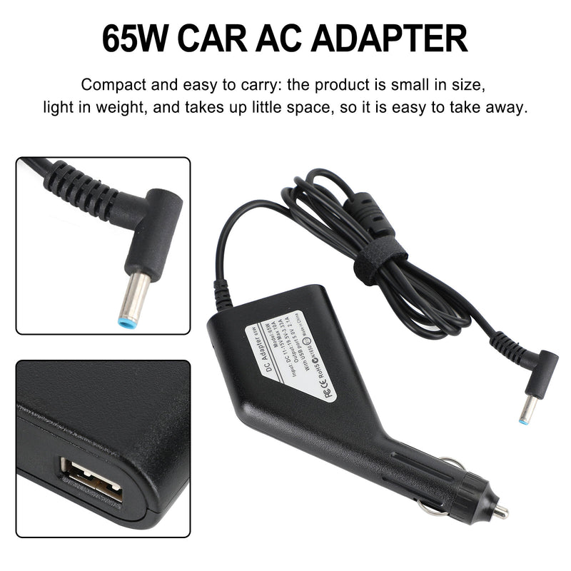 HP Laptop Notebook 4.5x3.0mm 19.5V 3.33A 65W Car AC Adapter Power Charger