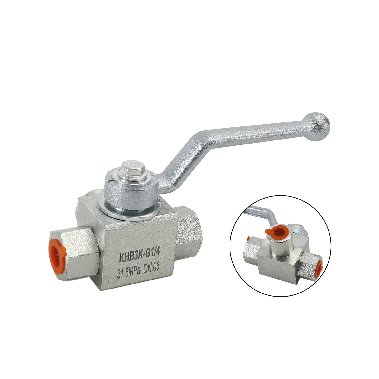 Vanne à bille hydraulique 3 voies 1/4" Vanne à bille haute pression femelle NPT