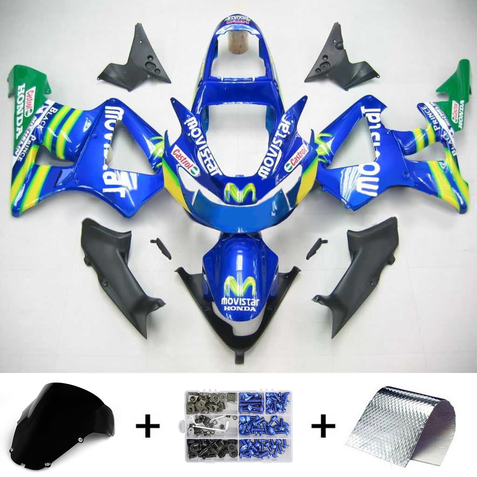 2000-2001 Honda CBR929RR Kit de carénage d'injection Amotopart carrosserie plastique ABS #101